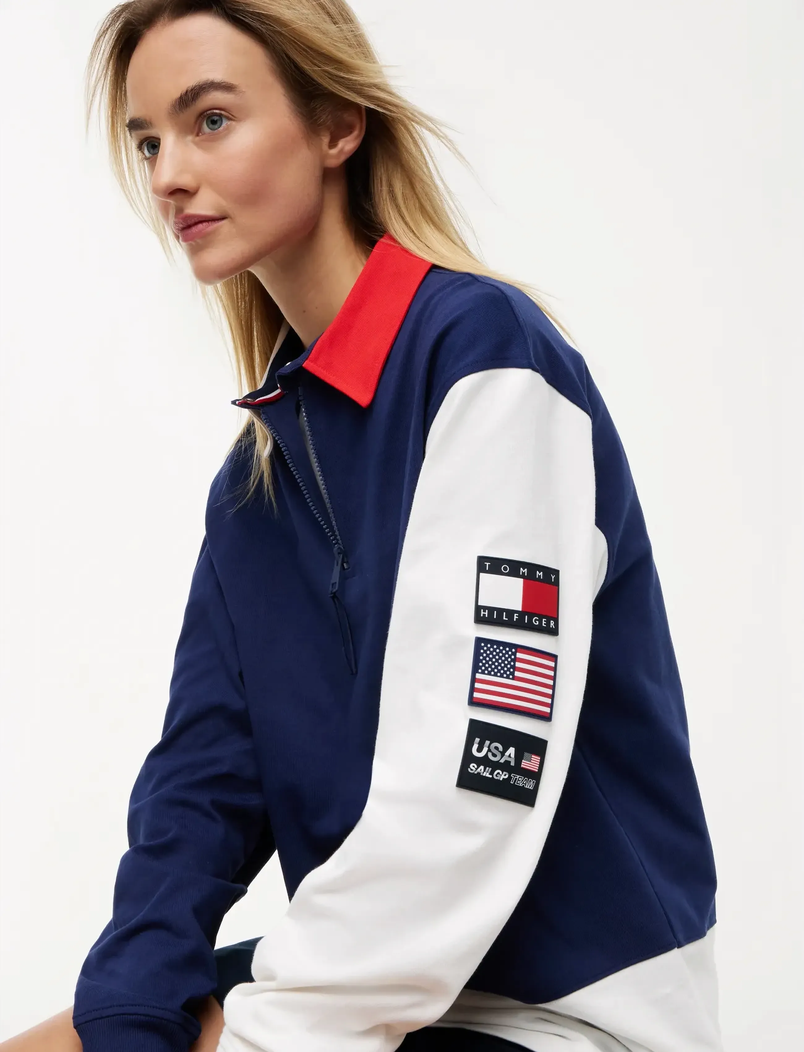 TOMMY HILFIGER Us Sailgp Colorblock Rugby långärmade t-shirts herr – bild 4