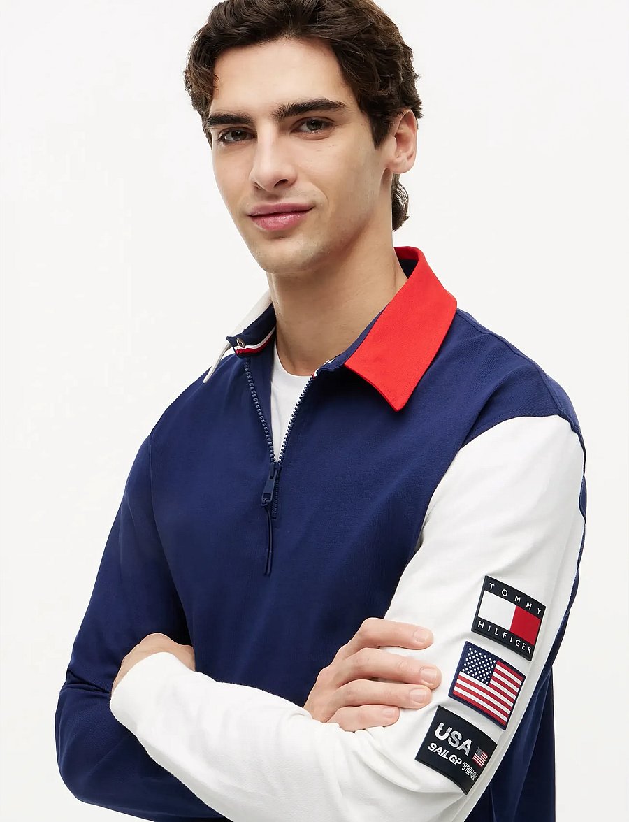 Tommy Hilfiger - US SAILGP COLORBLOCK RUGBY - langærmede poloer - yale navy ecru - 3