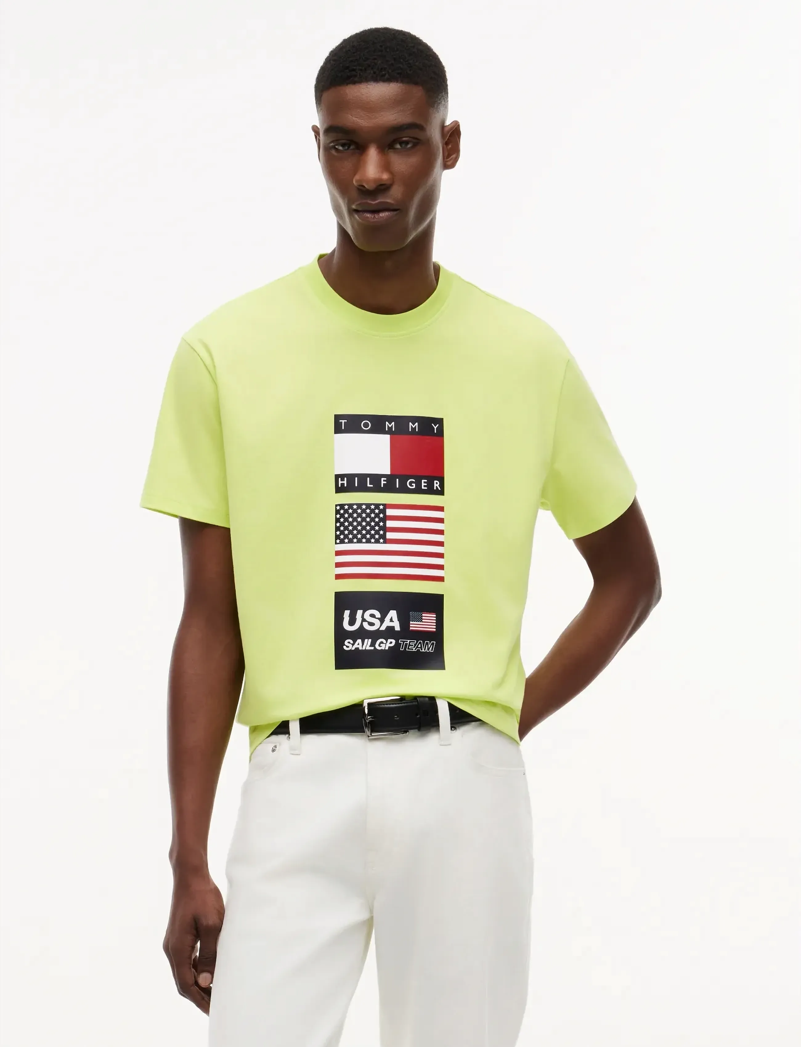Tommy Hilfiger - US SAILGP SAILING FLAG TEE - short-sleeved t-shirts - citra lime - 1