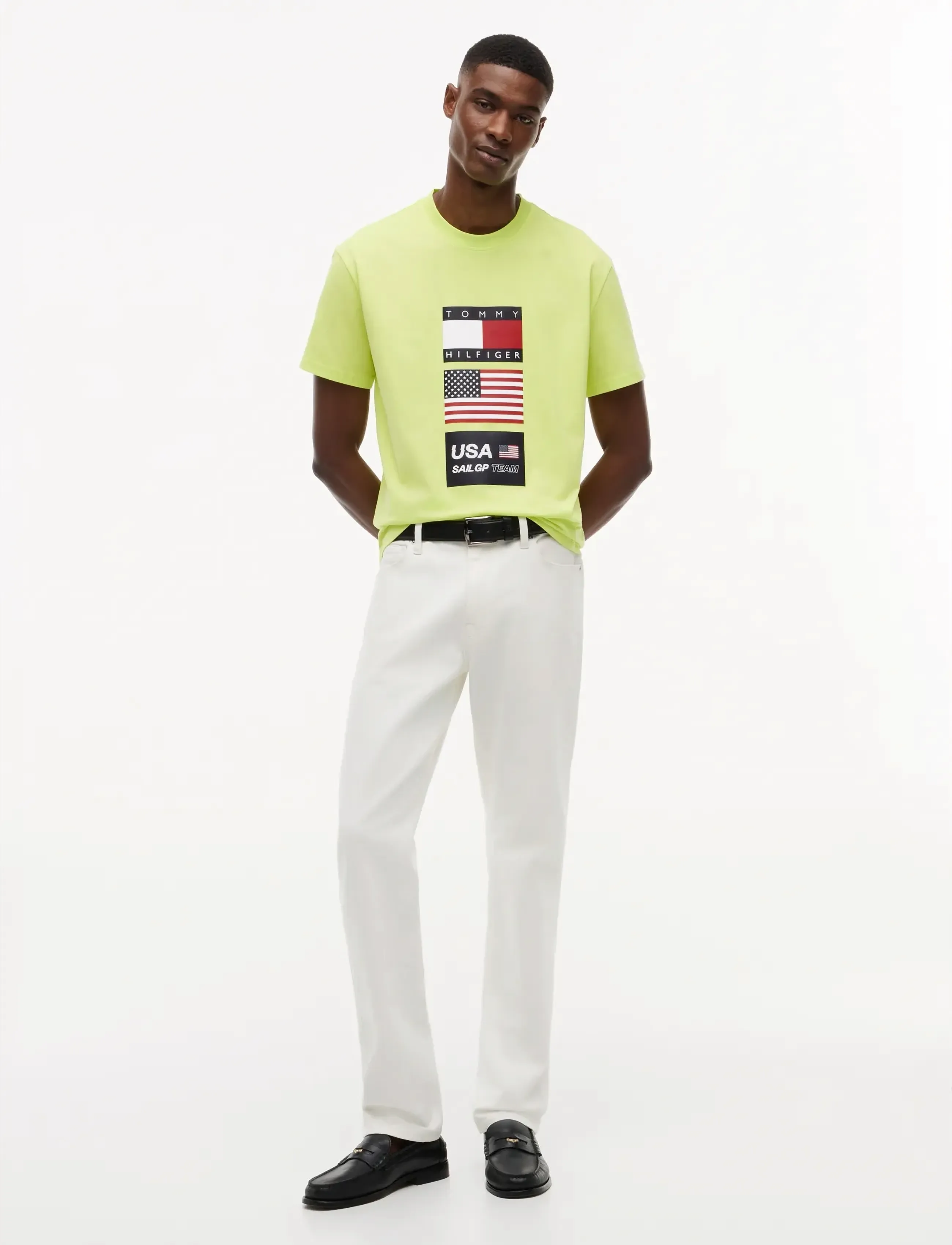 Tommy Hilfiger - US SAILGP SAILING FLAG TEE - short-sleeved t-shirts - citra lime - 2
