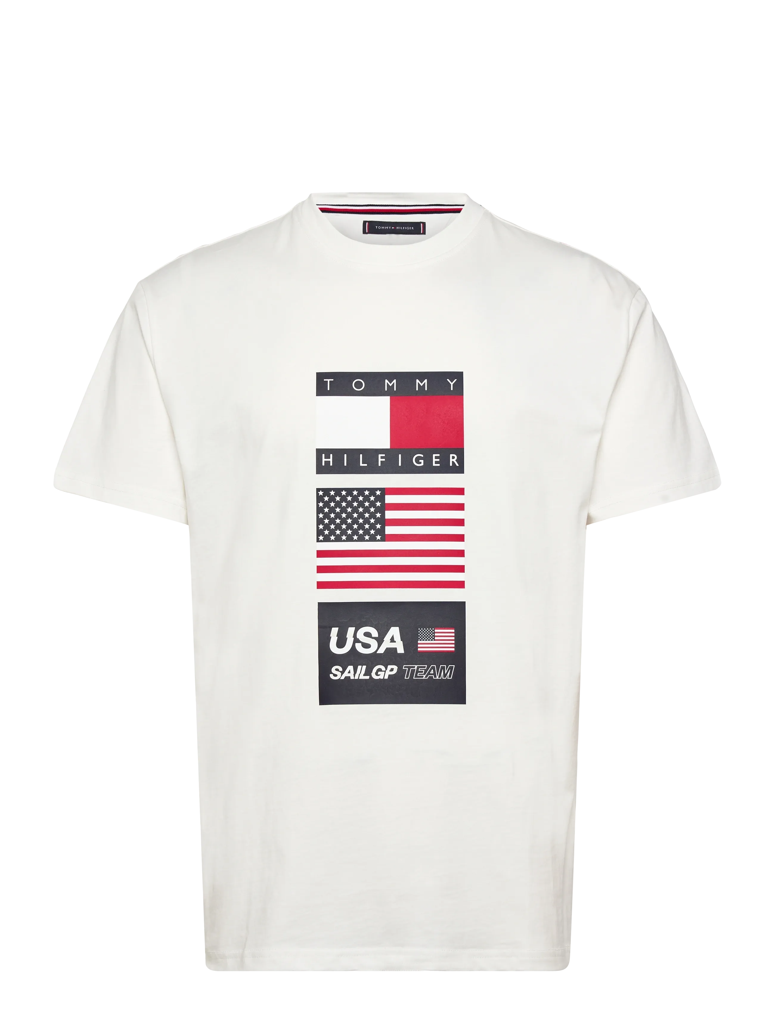 Tommy Hilfiger US SAILGP SAILING FLAG TEE - Bekijk alles - ECRU / cream