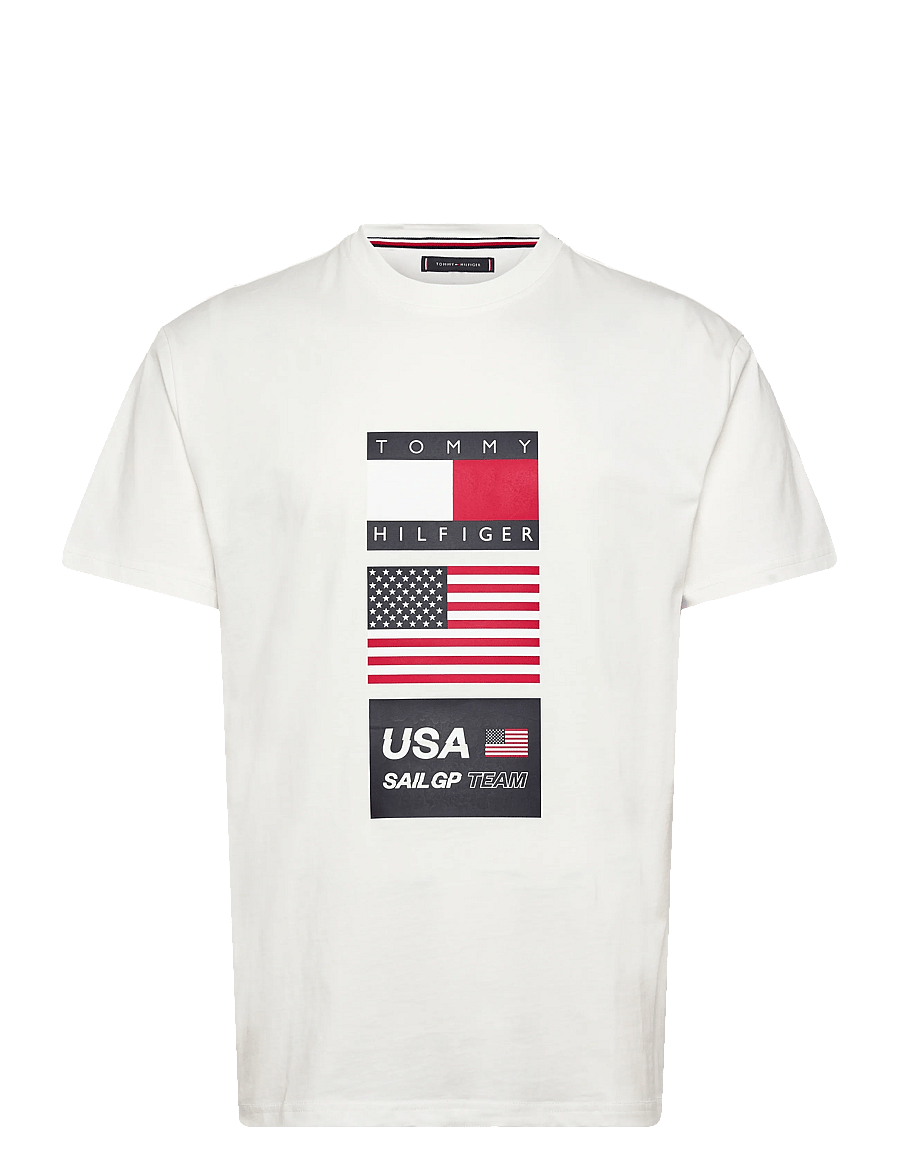 Tommy Hilfiger - US SAILGP SAILING FLAG TEE - t-shirts à manches courtes - ecru - 0