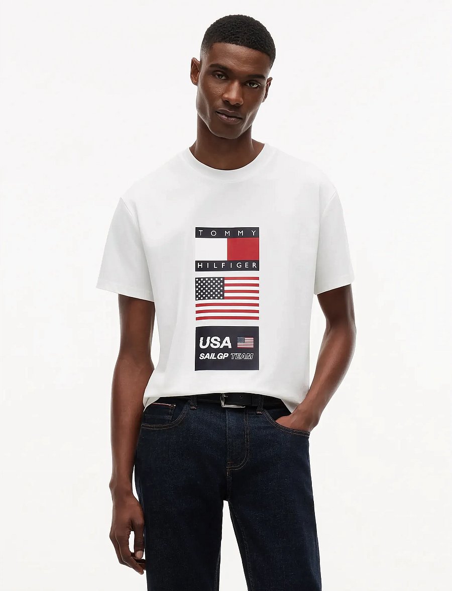 Tommy Hilfiger - US SAILGP SAILING FLAG TEE - t-shirts à manches courtes - ecru - 2