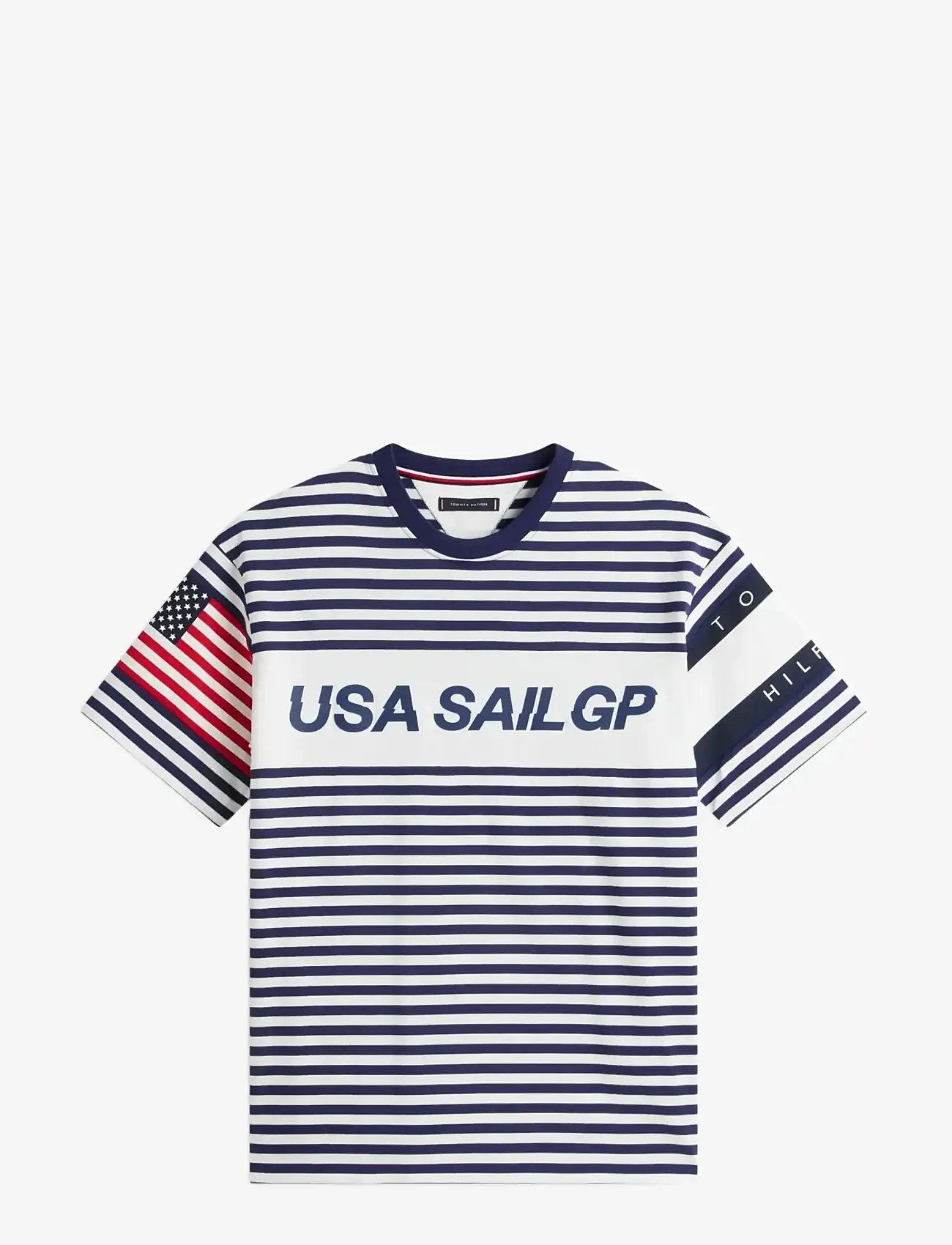 Tommy Hilfiger - US SAILGP MARINE STRIPE TEE - kortærmede t-shirts - ecru   yale navy - 1