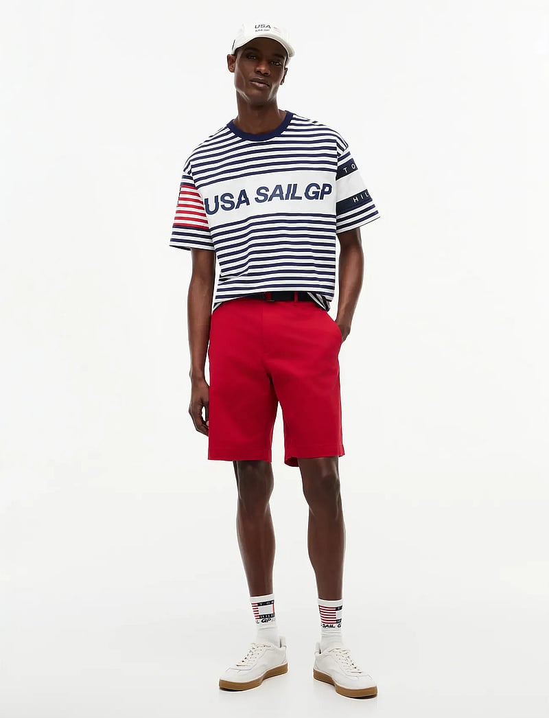 Tommy Hilfiger - US SAILGP MARINE STRIPE TEE - lyhythihaiset - ecru yale navy - 2