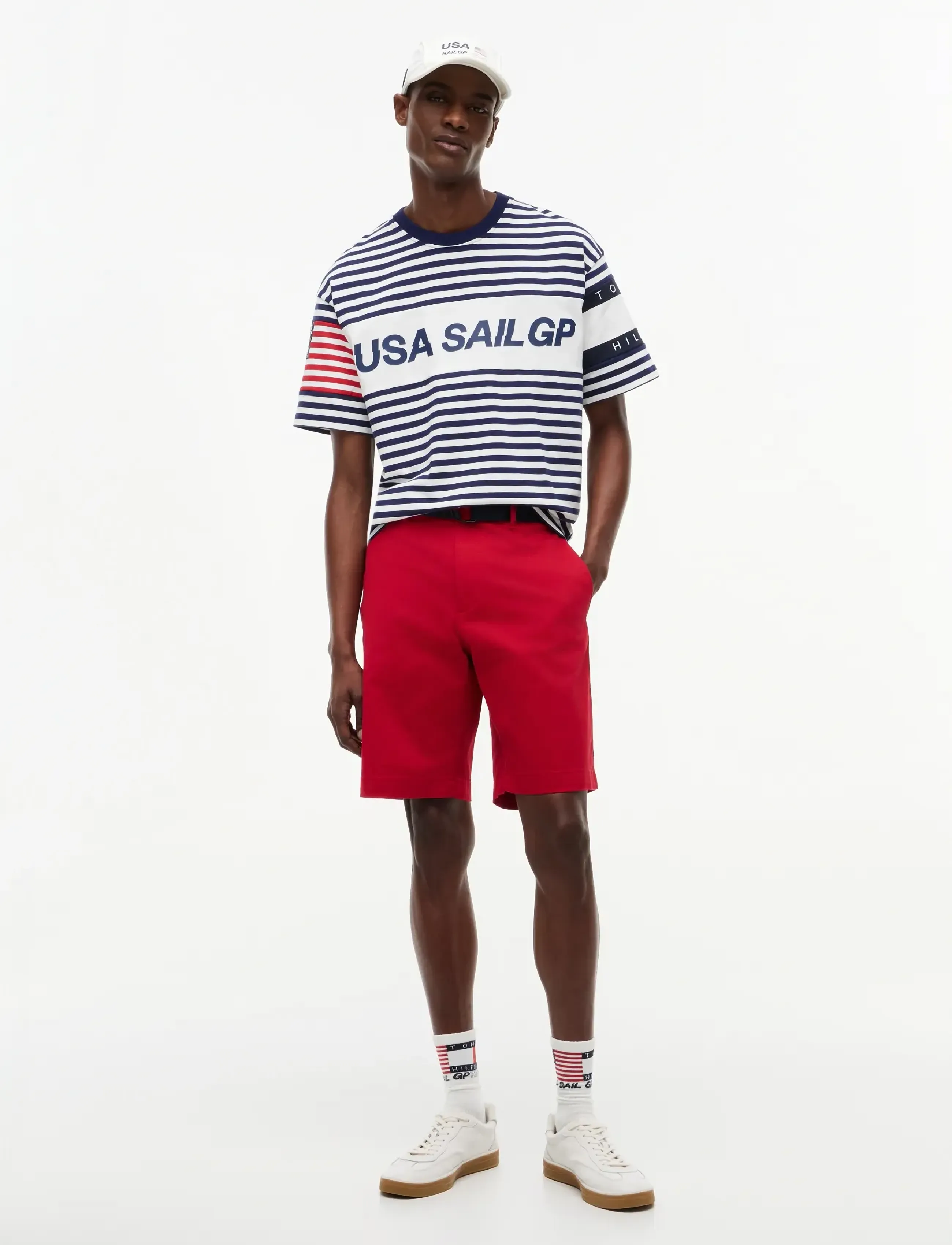 Tommy Hilfiger - US SAILGP MARINE STRIPE TEE - kortärmade t-shirts - ecru   yale navy - 2