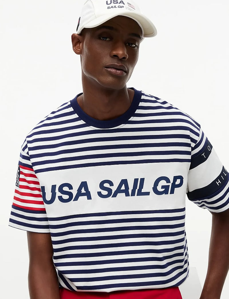 Tommy Hilfiger - US SAILGP MARINE STRIPE TEE - lyhythihaiset - ecru yale navy - 3