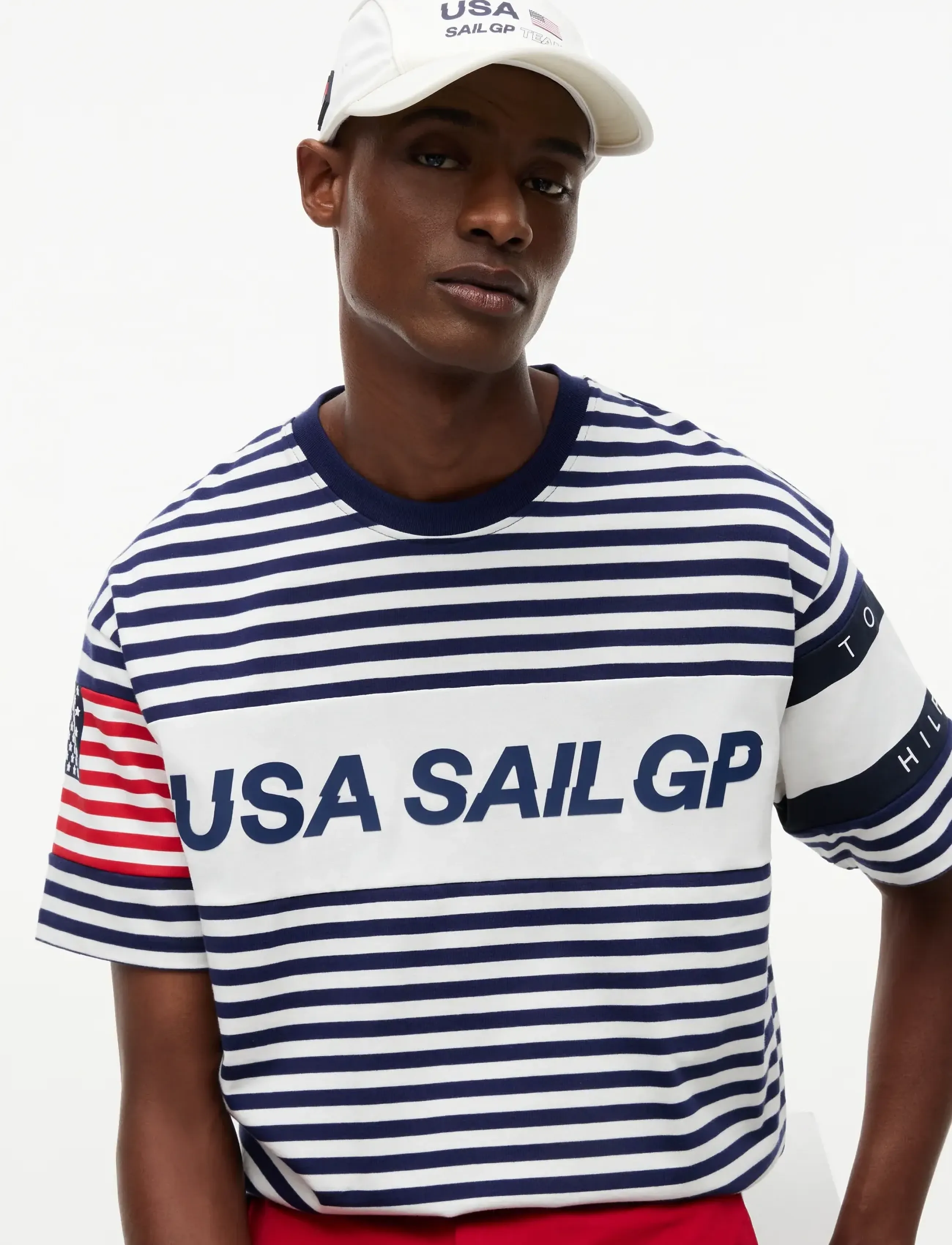 Tommy Hilfiger - US SAILGP MARINE STRIPE TEE - kortärmade t-shirts - ecru   yale navy - 3