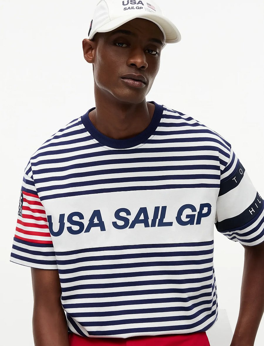 Tommy Hilfiger - US SAILGP MARINE STRIPE TEE - kurzärmelig - ecru yale navy - 3