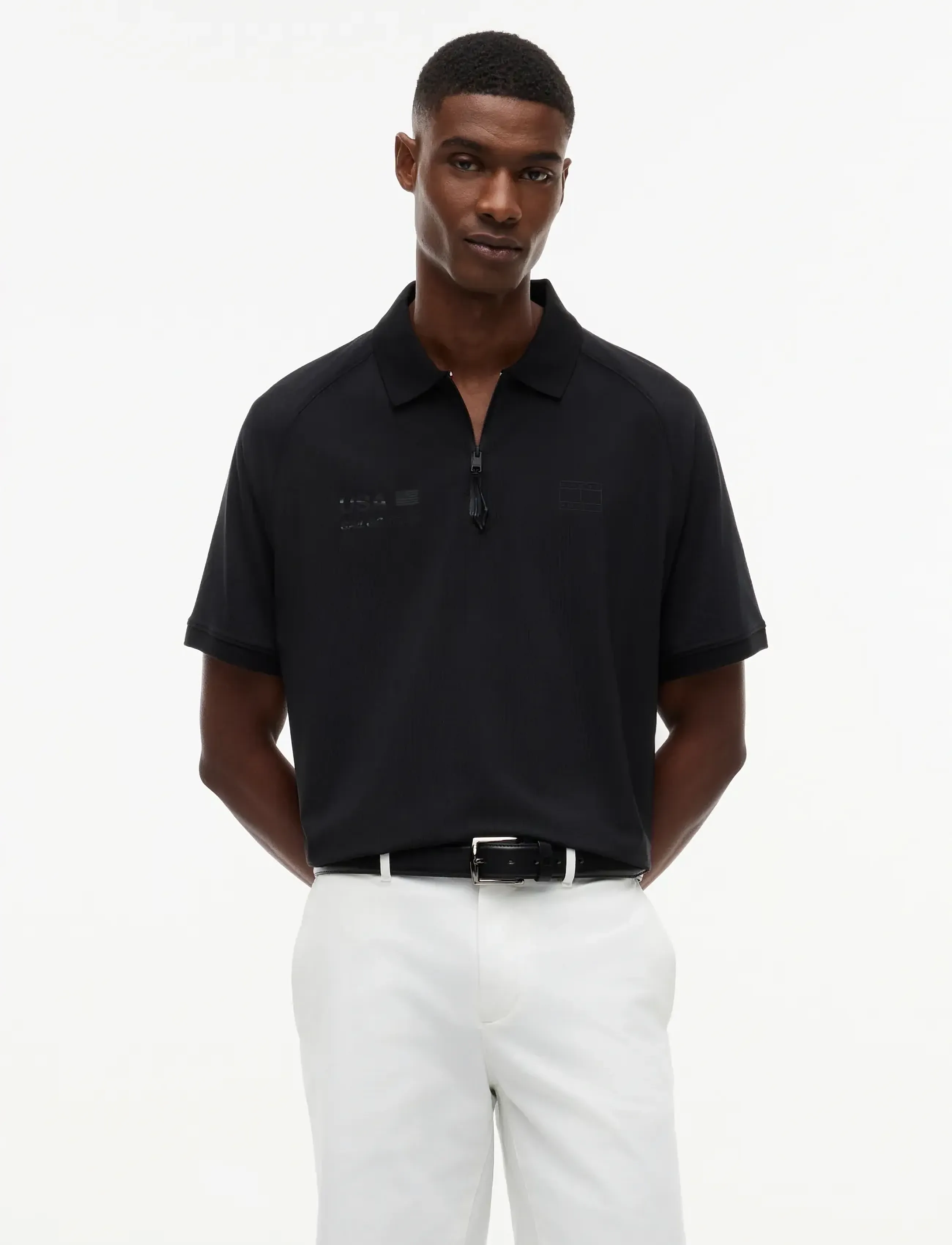 Tommy Hilfiger Us Sailgp Polo Stealth, S, Black, Sport Polos > Sport Short-sleeved Polos, Herre