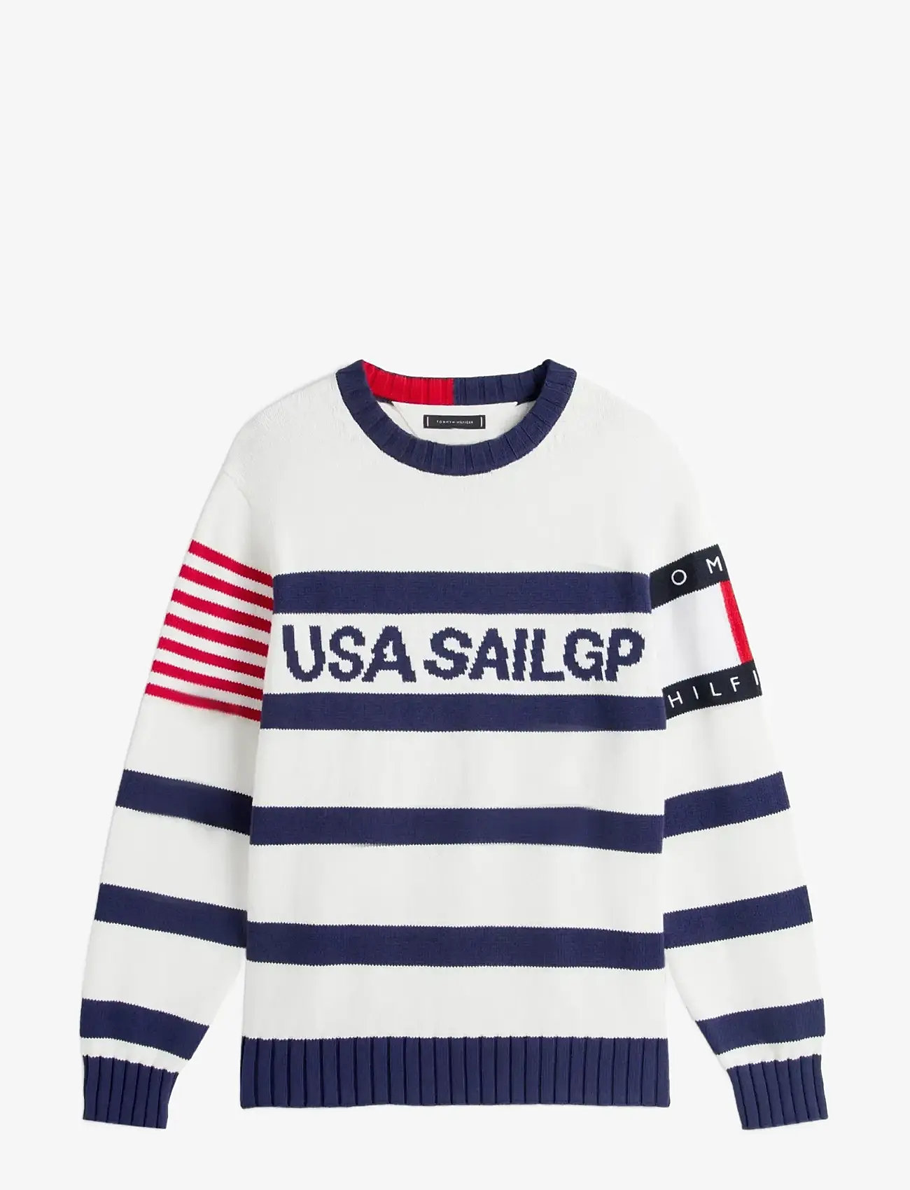 Tommy Hilfiger - US SAILGP MARINE STRIPE CREWNECK - Ümmarguse kaelusega kudumid - ecru   yale navy - 1