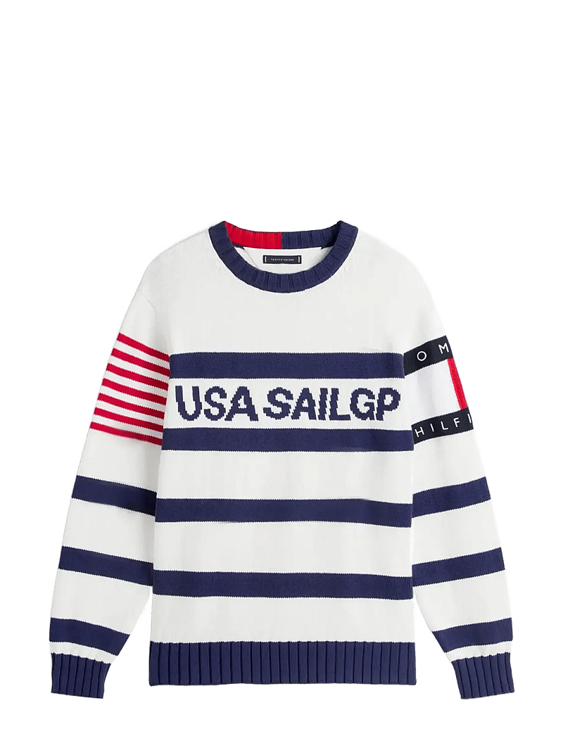Tommy Hilfiger - US SAILGP MARINE STRIPE CREWNECK - Ümmarguse kaelusega kudumid - ecru yale navy - 1