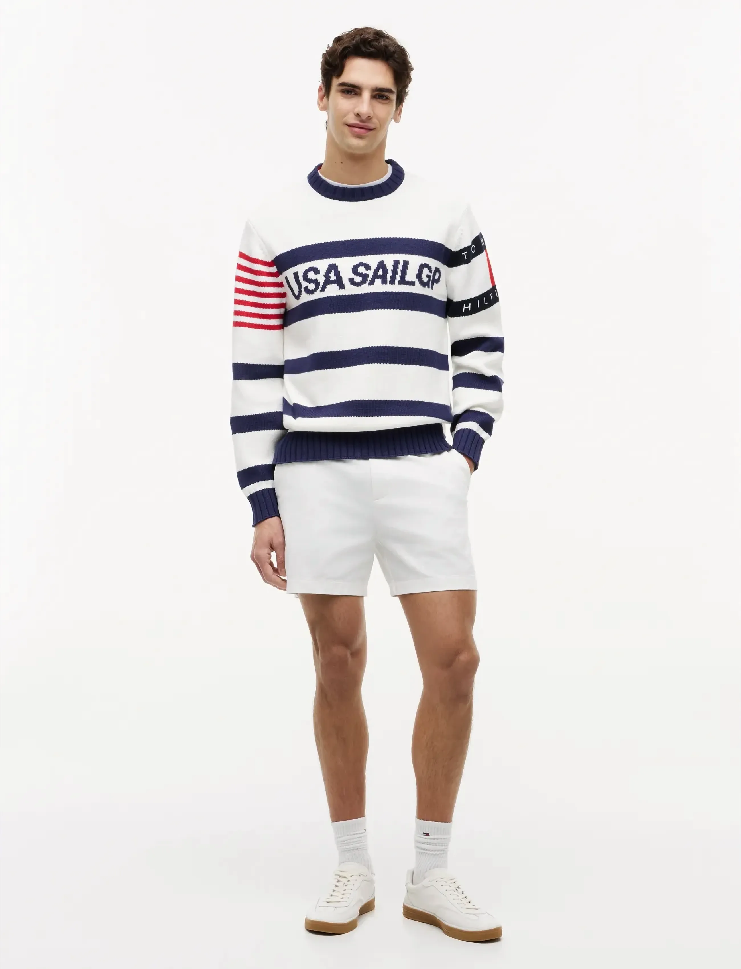 Tommy Hilfiger - US SAILGP MARINE STRIPE CREWNECK - rund hals - ecru   yale navy - 3
