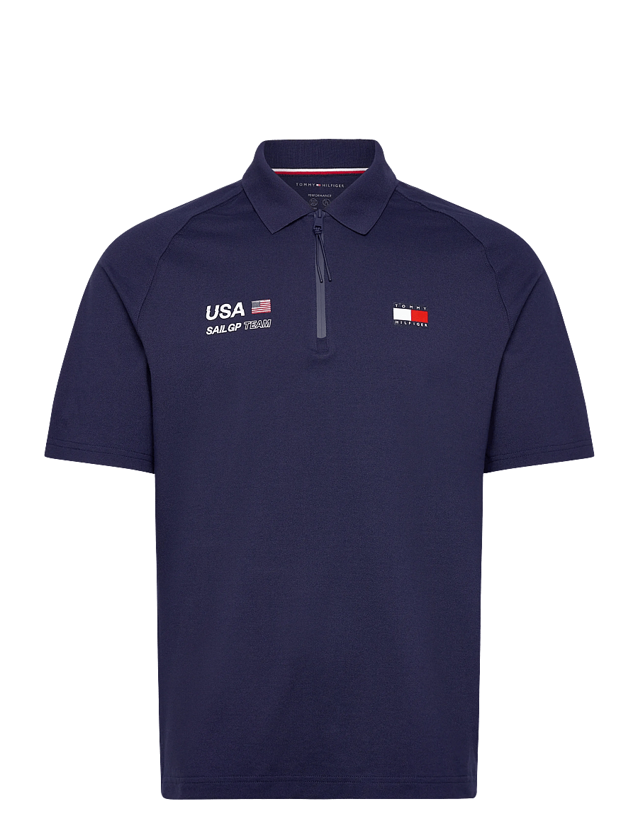 Tommy Hilfiger - US SAILGP PIQUE PERFORMANCE POLO - toppe & t-shirts - yale navy - 0
