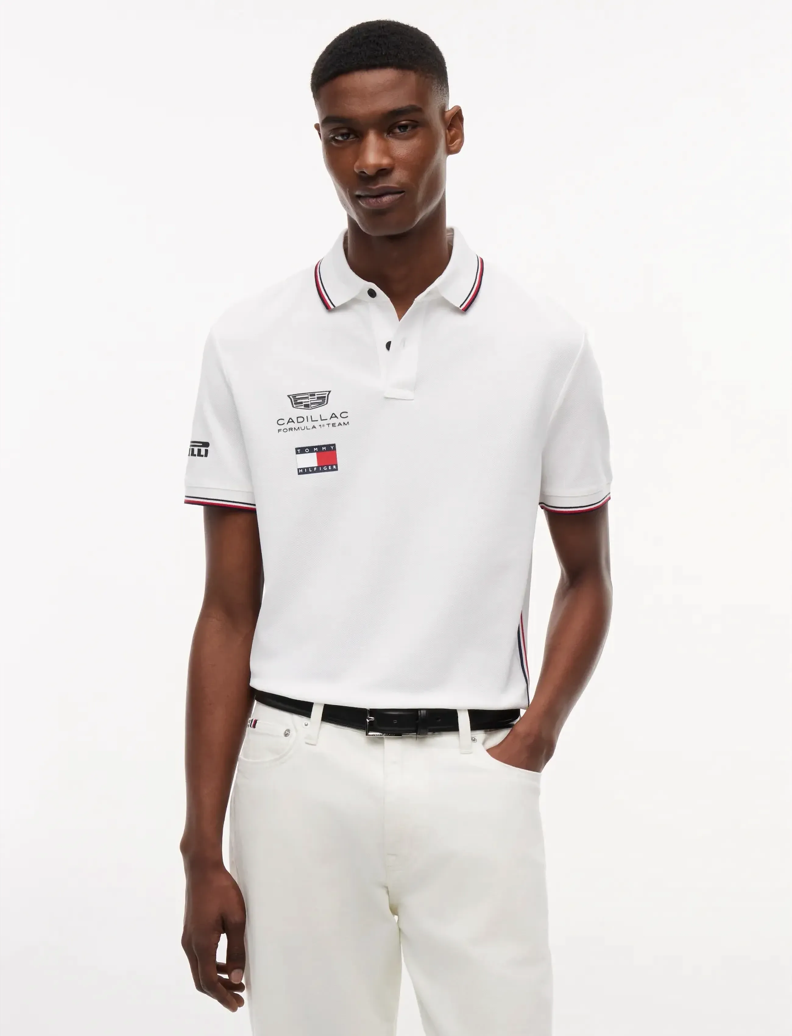 Tommy Hilfiger Th X Cf1 Replica Polo, L, White, Sport Polos > Sport Short-sleeved Polos, Herre