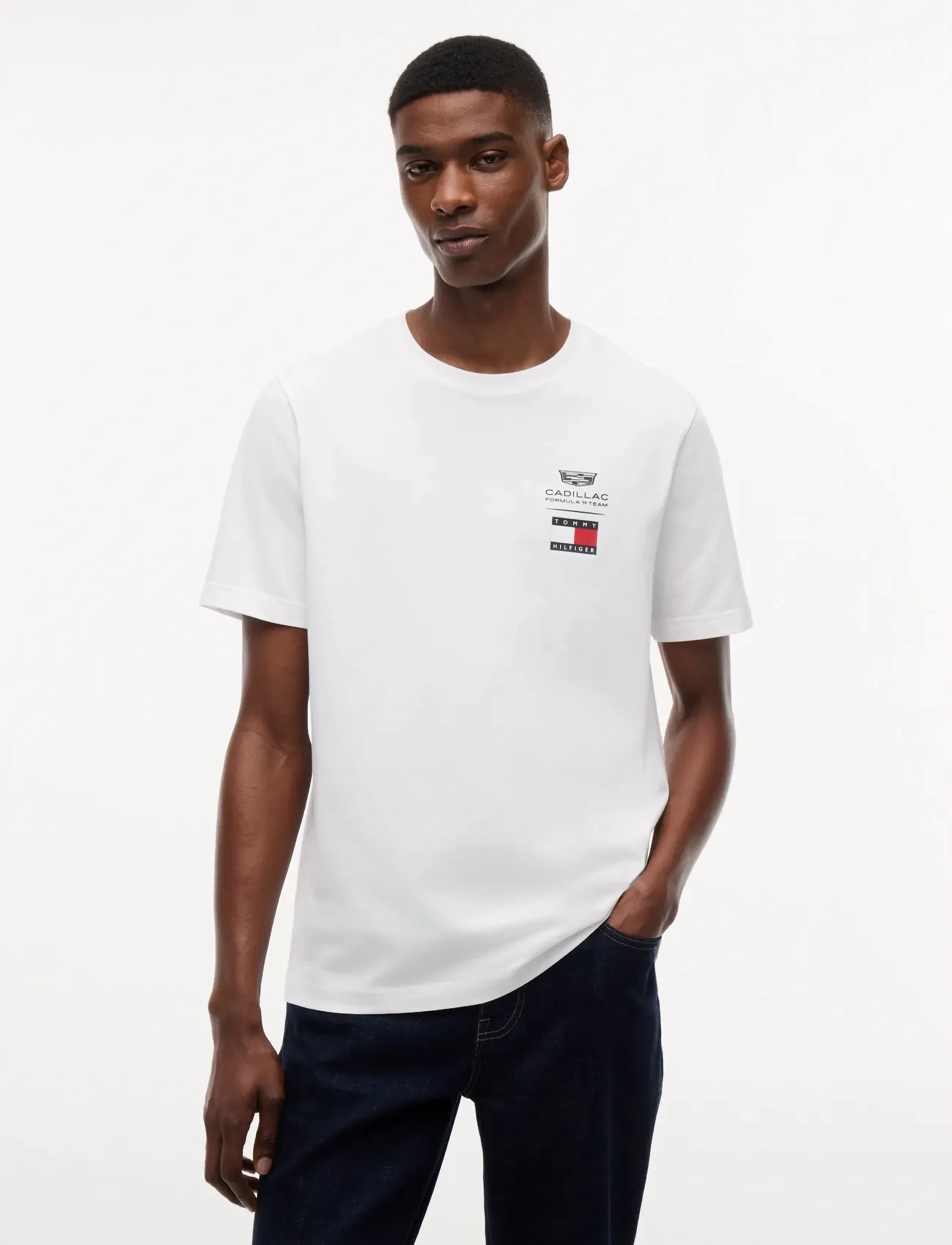 Tommy Hilfiger TH X CF1 LOGO TEE - Kleidung - WHITE / white