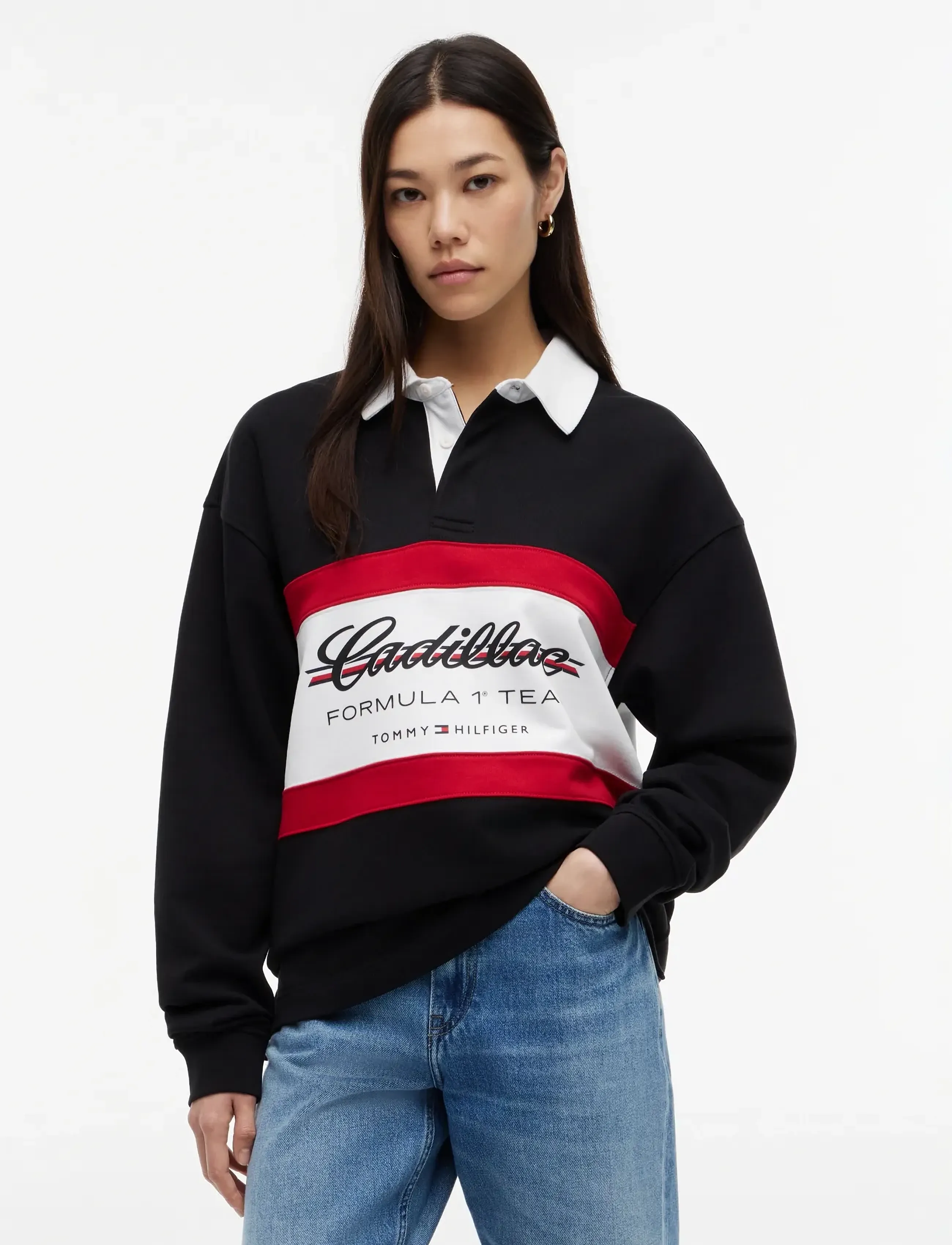 TOMMY HILFIGER Th X Cf1 Panelled Script Rugby långärmade t-shirts herr – bild 7