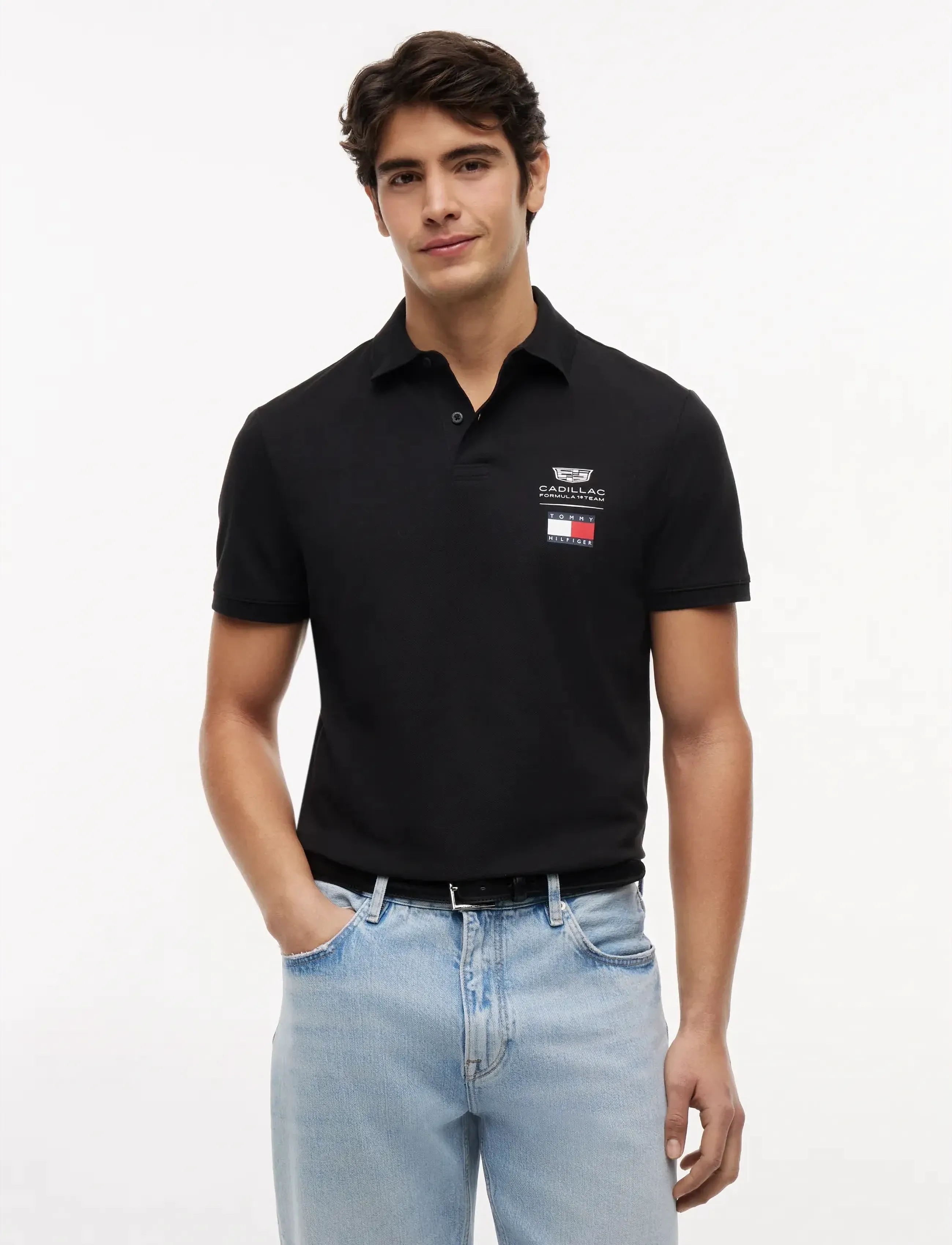 Tommy Hilfiger TH X CF1 LOGO POLO - Kleidung - BLACK / black