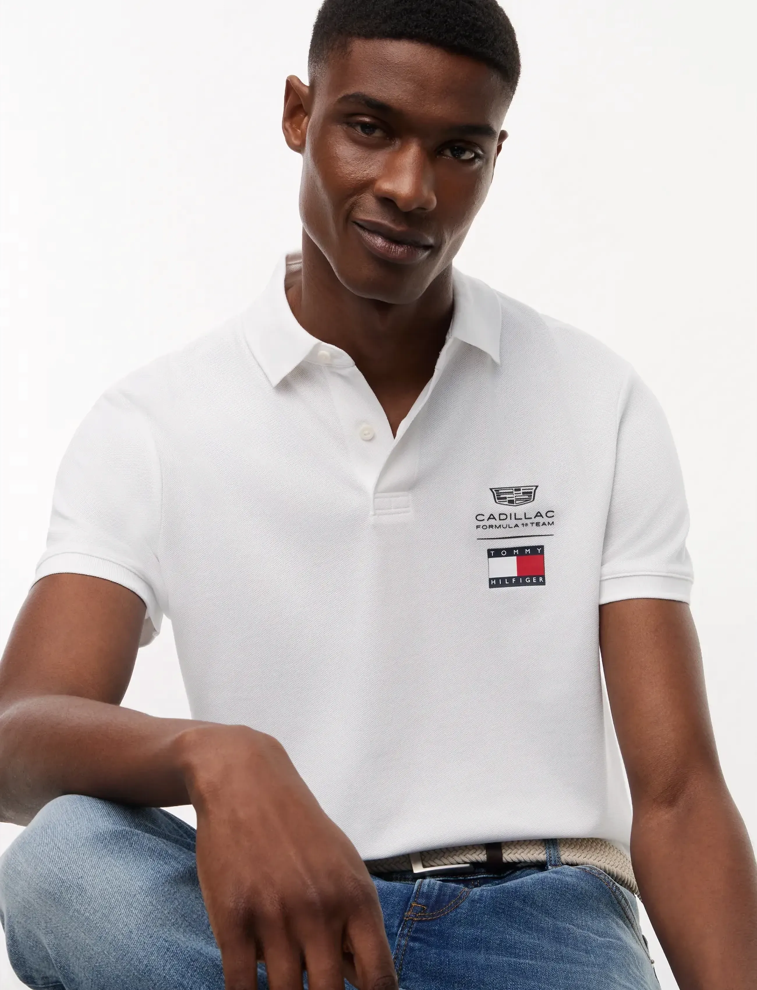 Tommy Hilfiger Th X Cf1 Logo Polo, XS, T-shirts & Oberteile, Weiß - Polos, Männerswear