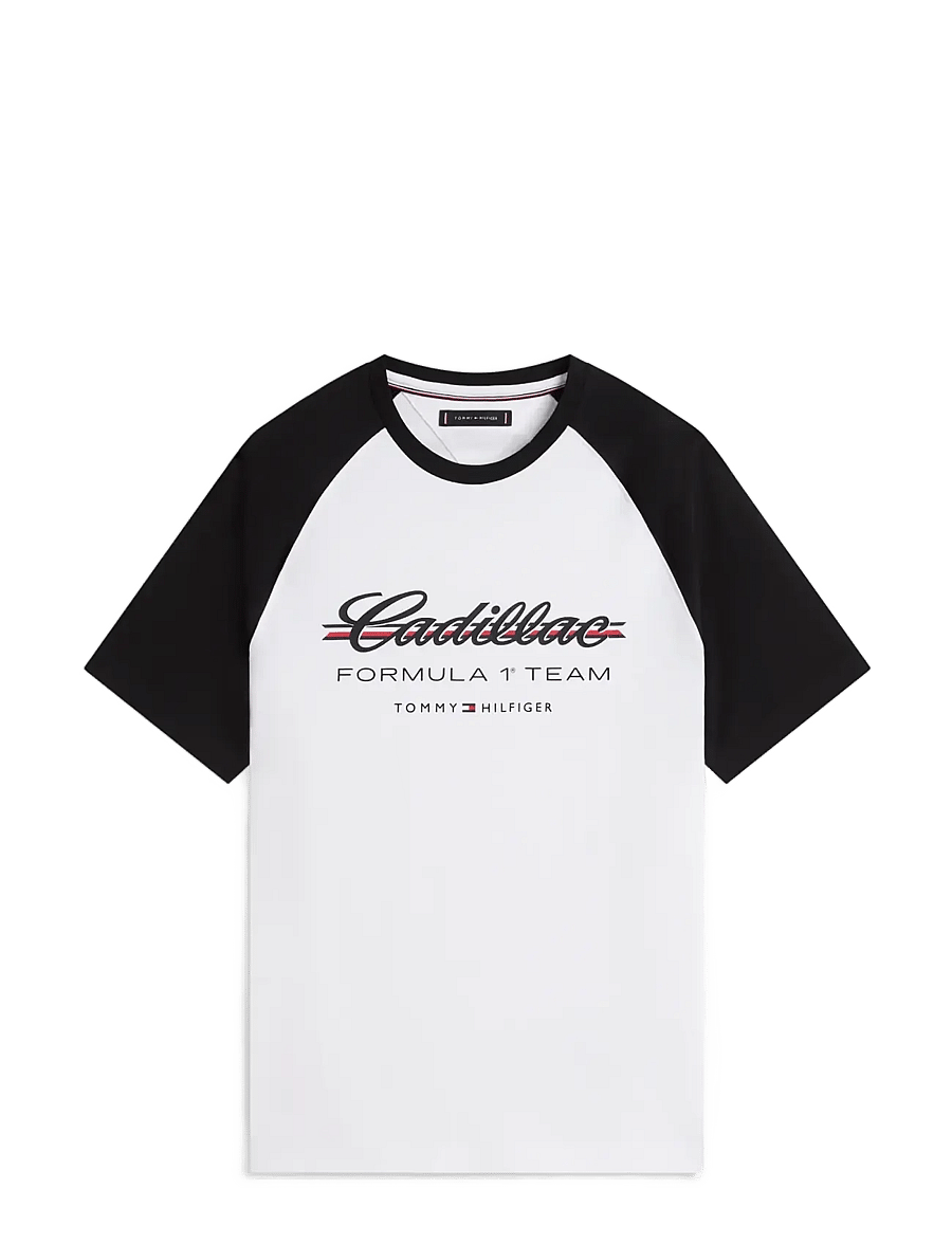Tommy Hilfiger - TH X CF1 SCRIPT RAGLAN TEE - lühikeste varrukatega t-särgid - white black - 1