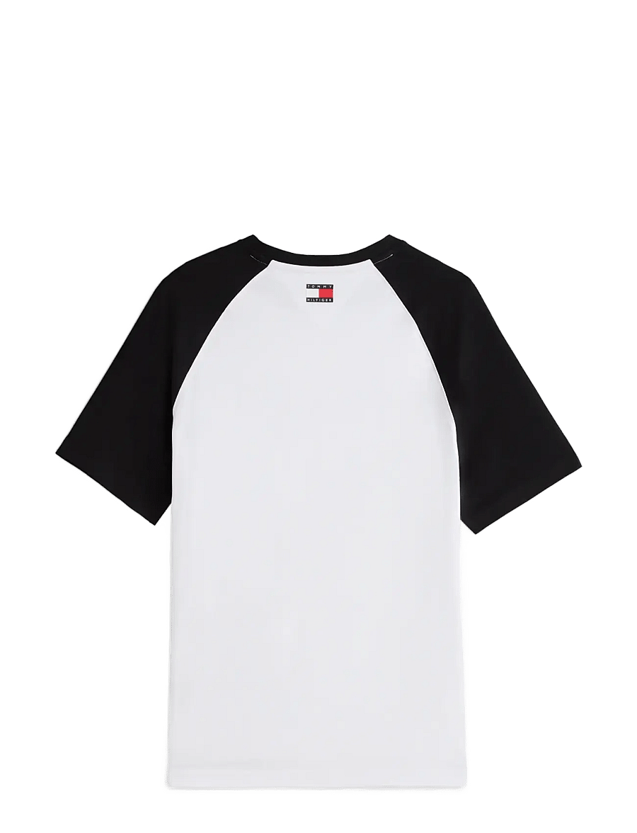 Tommy Hilfiger - TH X CF1 SCRIPT RAGLAN TEE - lühikeste varrukatega t-särgid - white black - 2