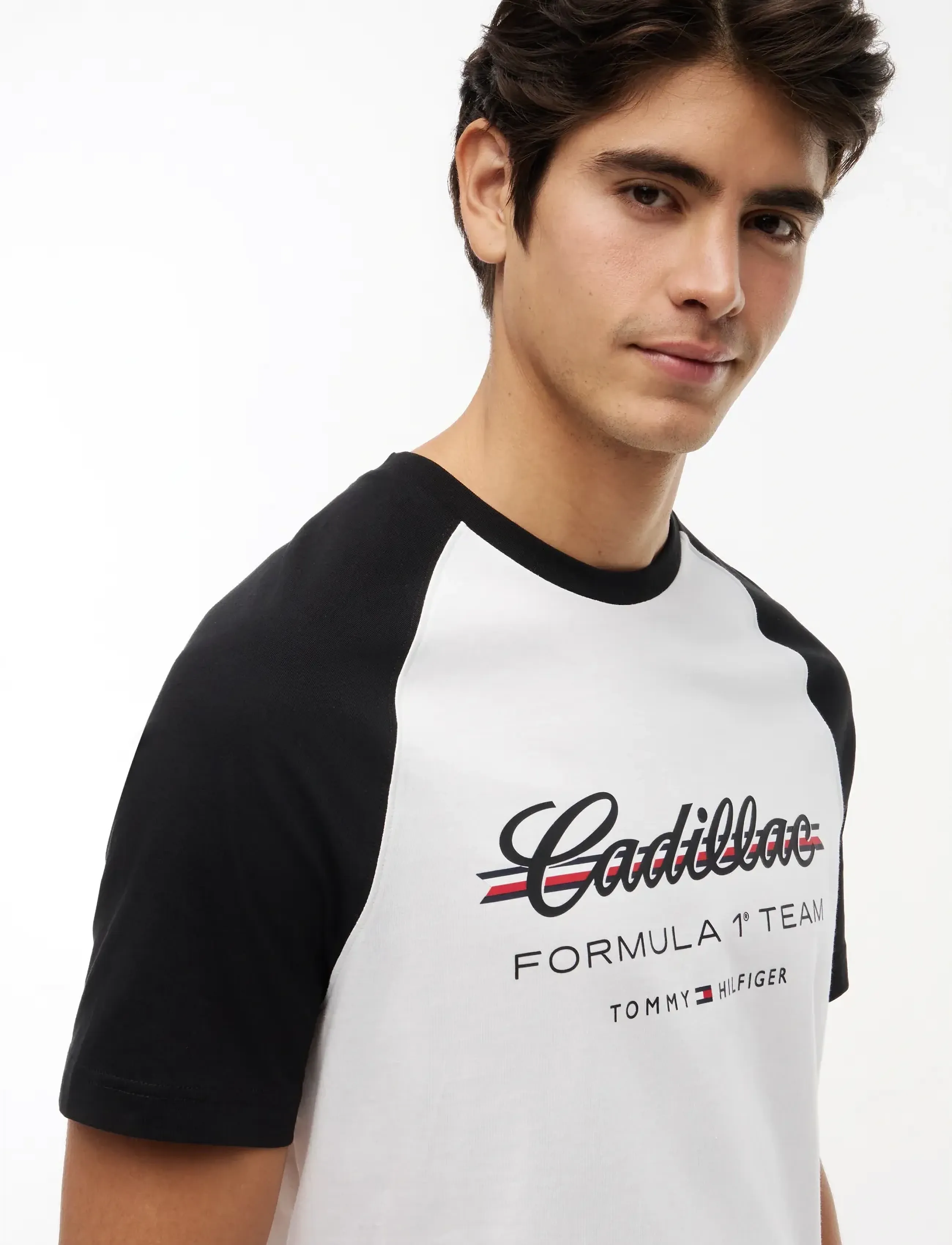 Tommy Hilfiger Th X Cf1 Script Raglan Tee, S, T-shirts, Mehrfarbig/gemustert - Short-sleeved, Männerswear