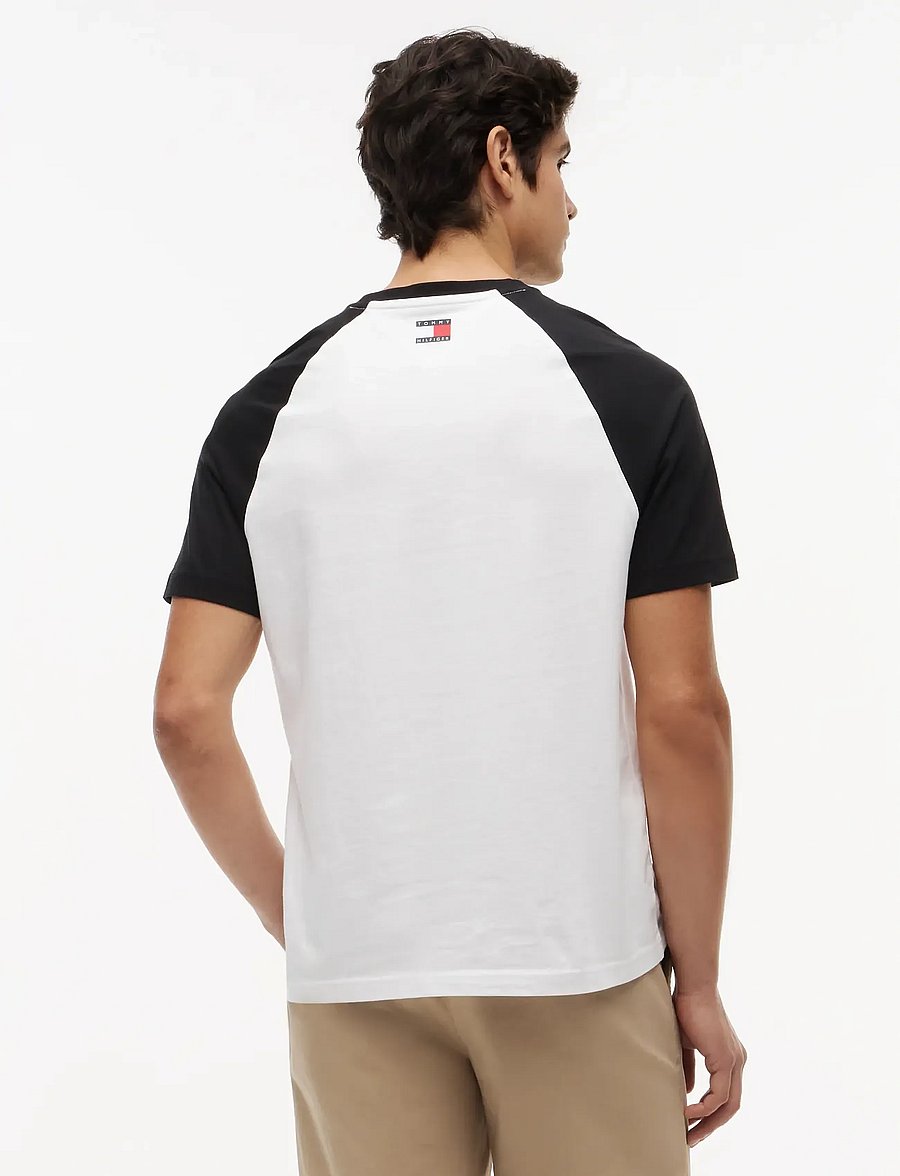 Tommy Hilfiger - TH X CF1 SCRIPT RAGLAN TEE - lühikeste varrukatega t-särgid - white black - 3