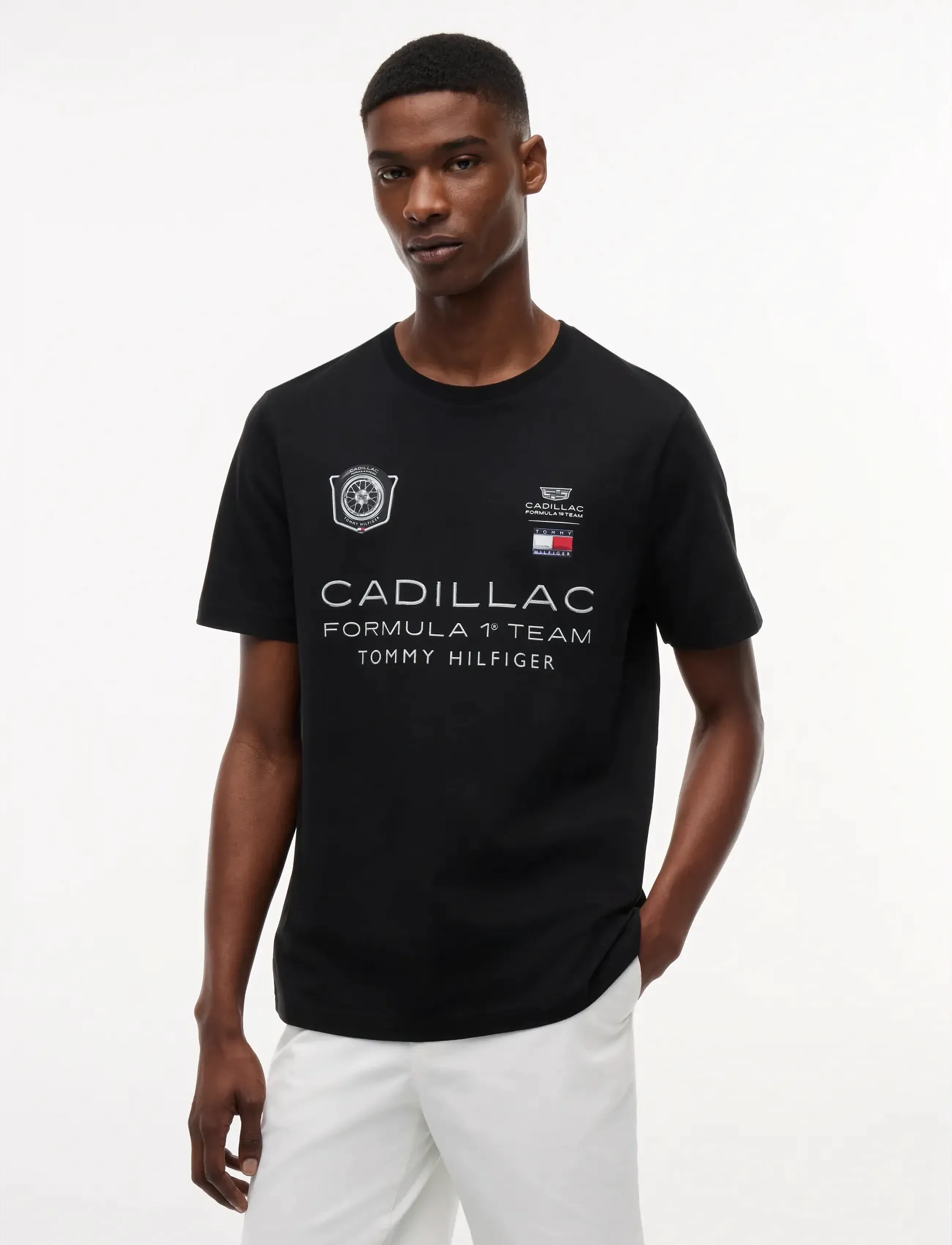 Tommy Hilfiger - TH X CF1 RACING GRAPHIC TEE - short-sleeved t-shirts - black - 0