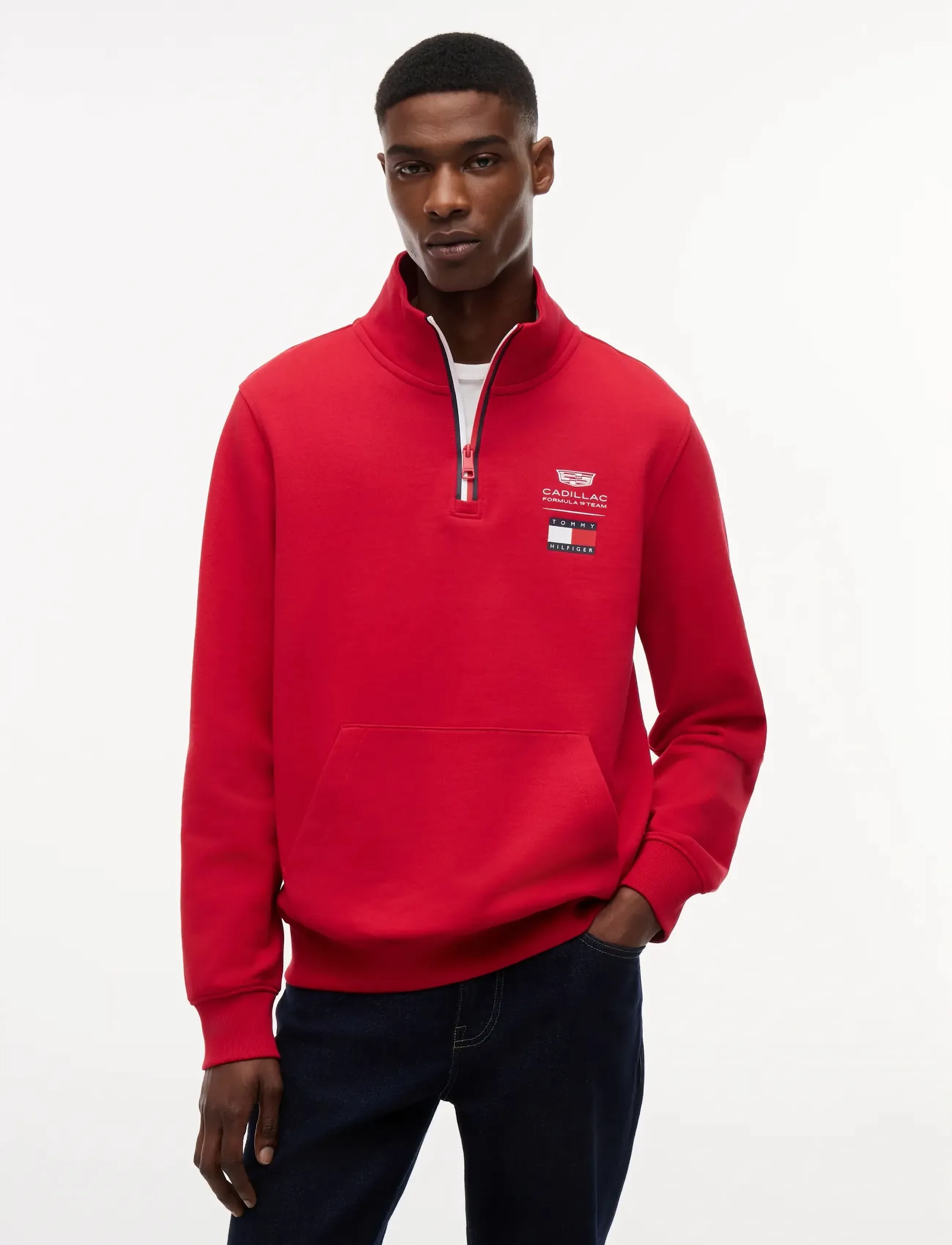Tommy Hilfiger TH X CF1 LOGO HALF ZIP - E-pirmadienis - RED / red