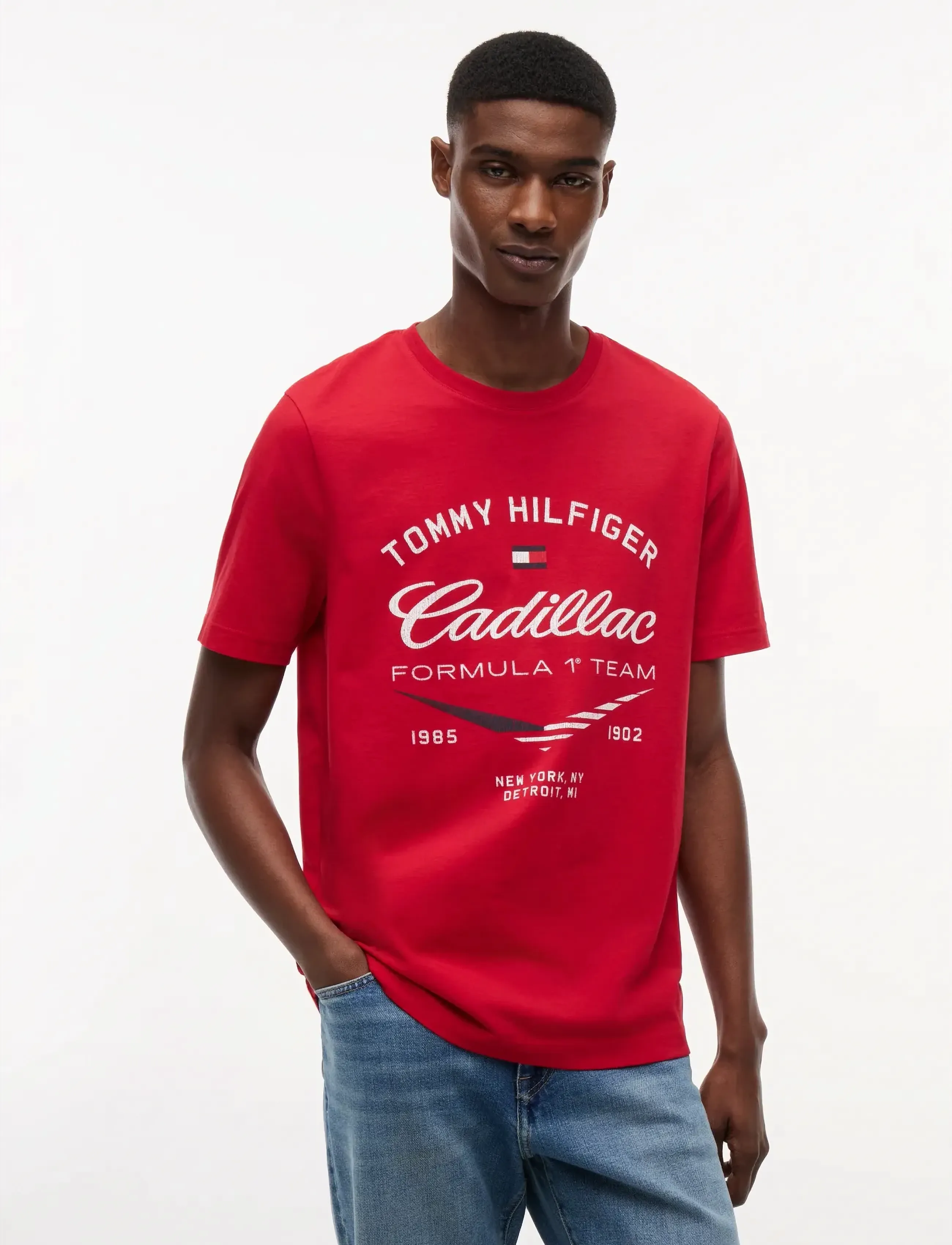 Tommy Hilfiger Th X Cf1 Varsity Graphic Tee, XS, Red, T-Shirts > Kortærmede, Herre