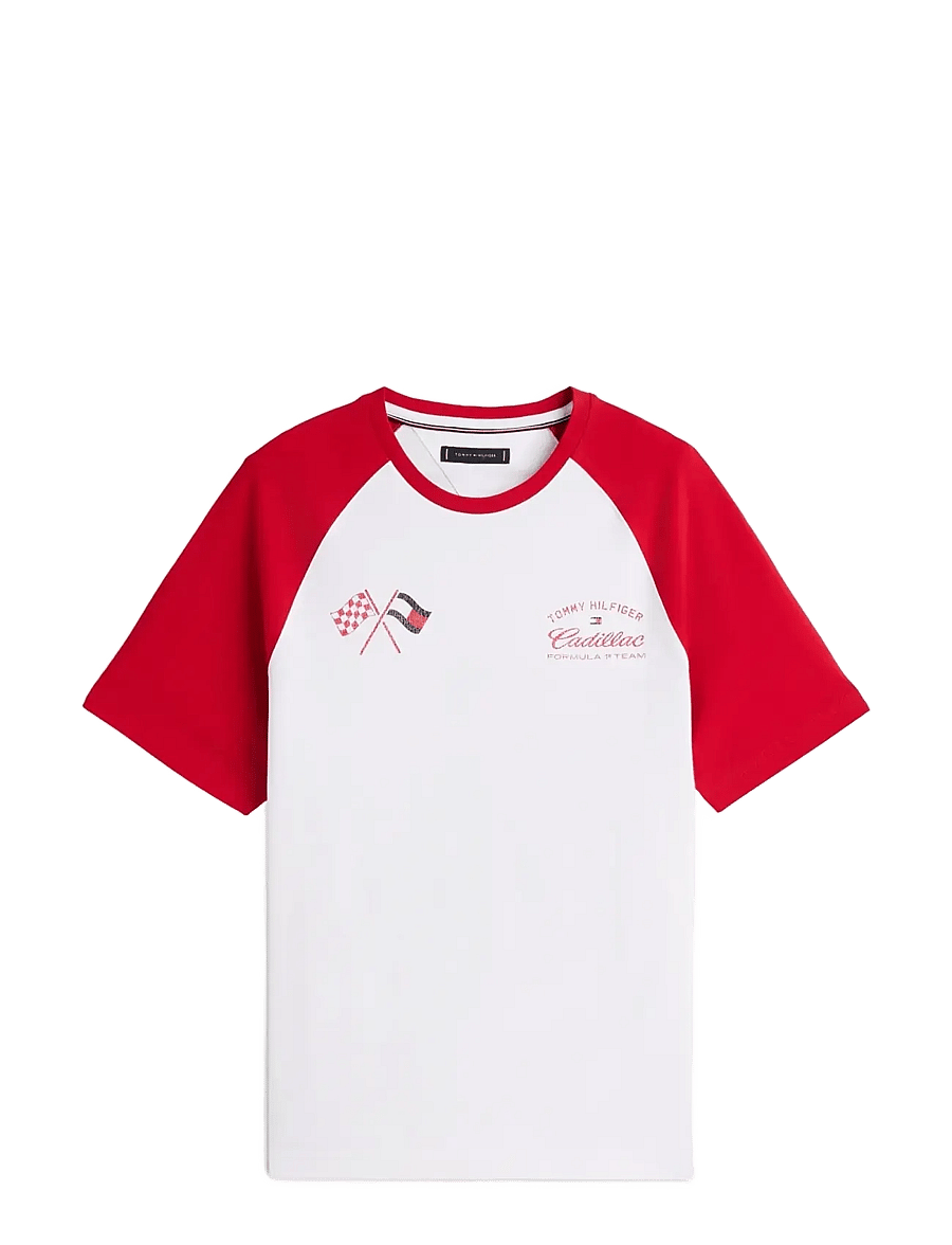 Tommy Hilfiger - TH X CF1 VARSITY RAGLAN TEE - kurzärmelig - white red - 1