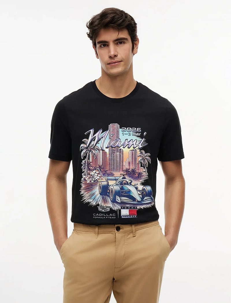 Tommy Hilfiger - TH X CF1 MIAMI GRAPHIC TEE - kortærmede t-shirts - black - 0