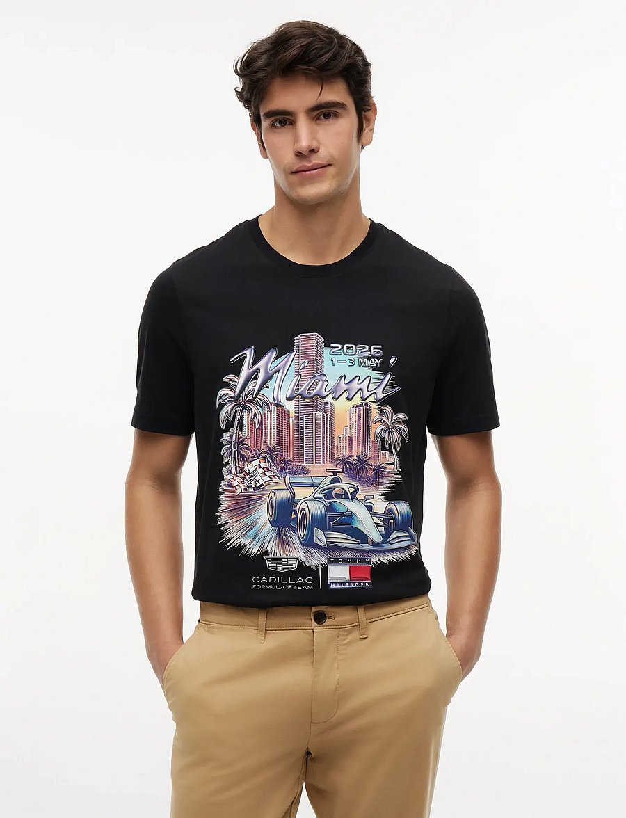 Tommy Hilfiger - TH X CF1 MIAMI GRAPHIC TEE - lyhythihaiset - black - 0