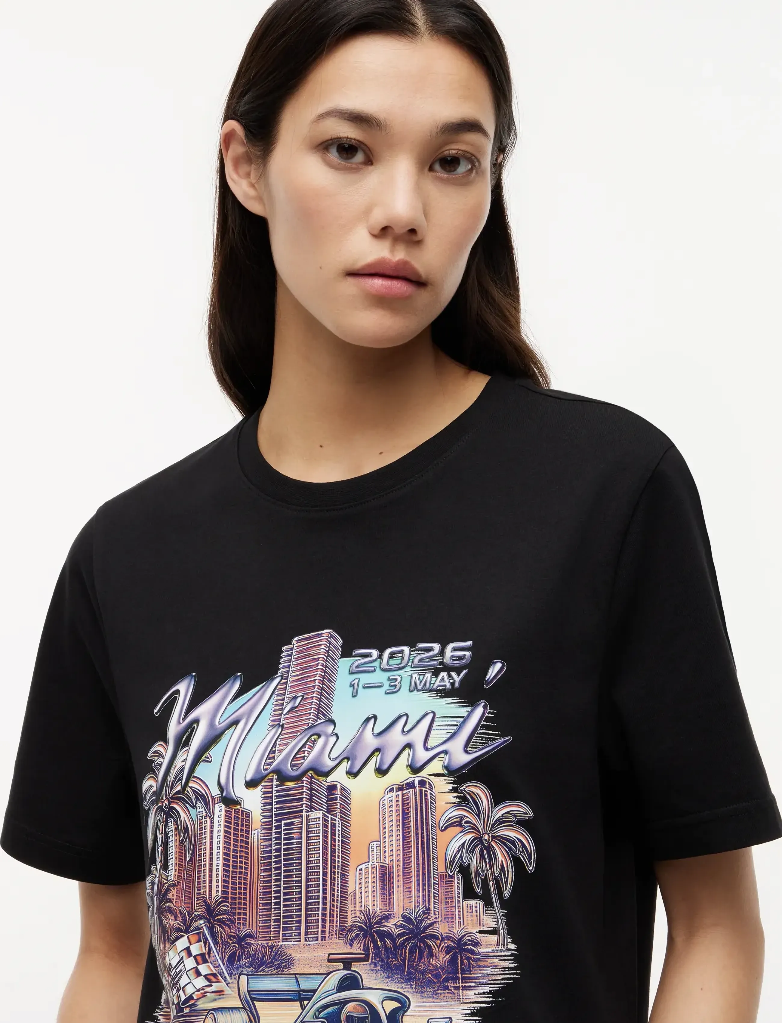 Tommy Hilfiger - TH X CF1 MIAMI GRAPHIC TEE - lyhythihaiset - black - 3
