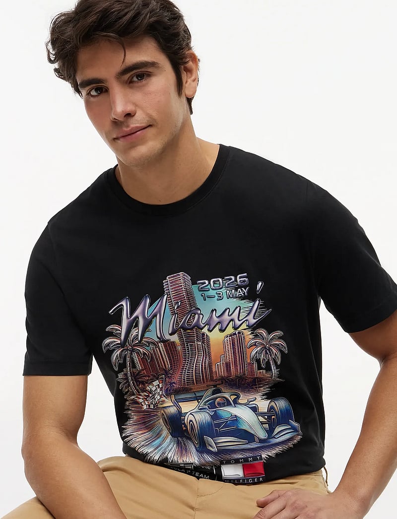 Tommy Hilfiger - TH X CF1 MIAMI GRAPHIC TEE - kortærmede t-shirts - black - 4