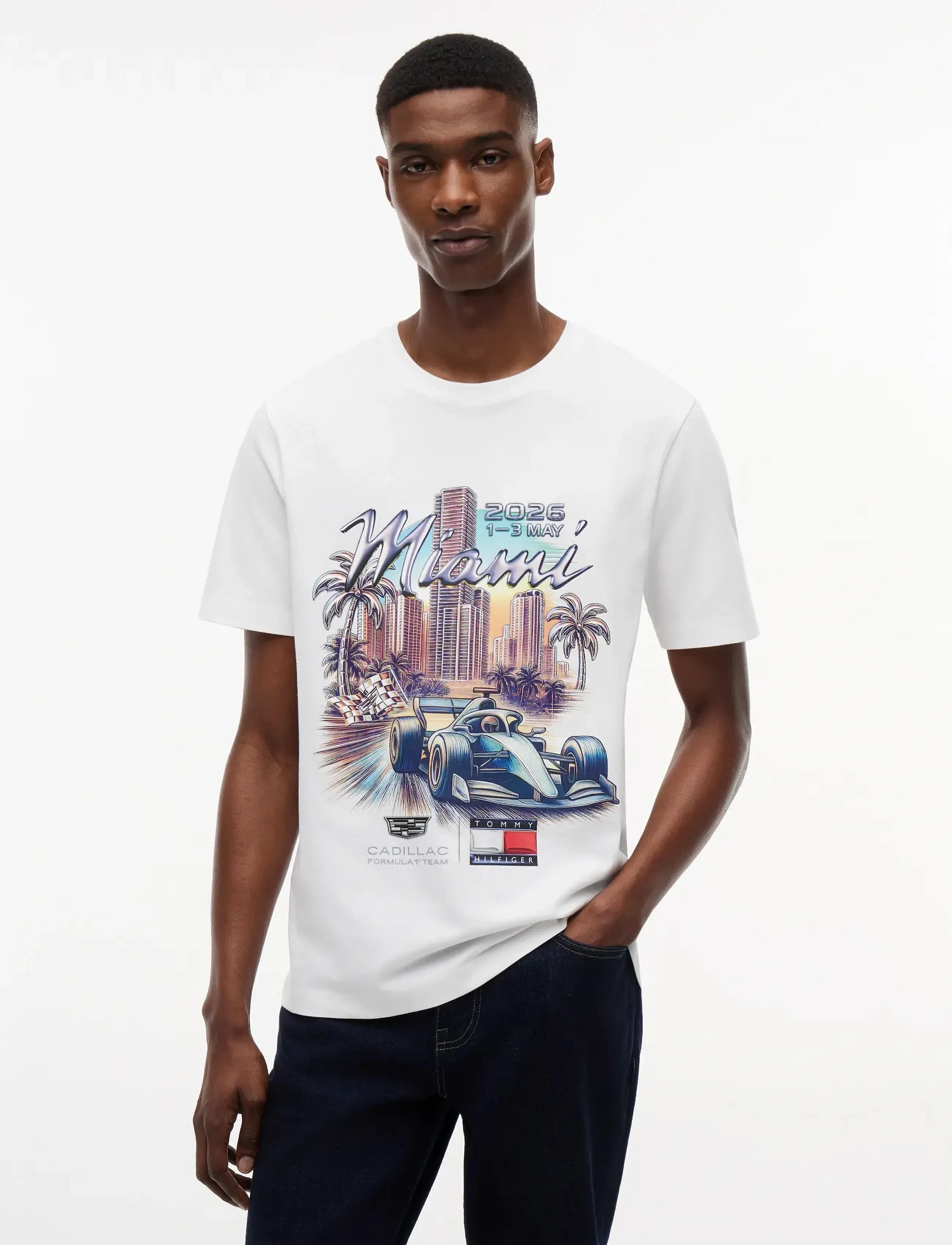 Tommy Hilfiger - TH X CF1 MIAMI GRAPHIC TEE - short-sleeved t-shirts - white - 5