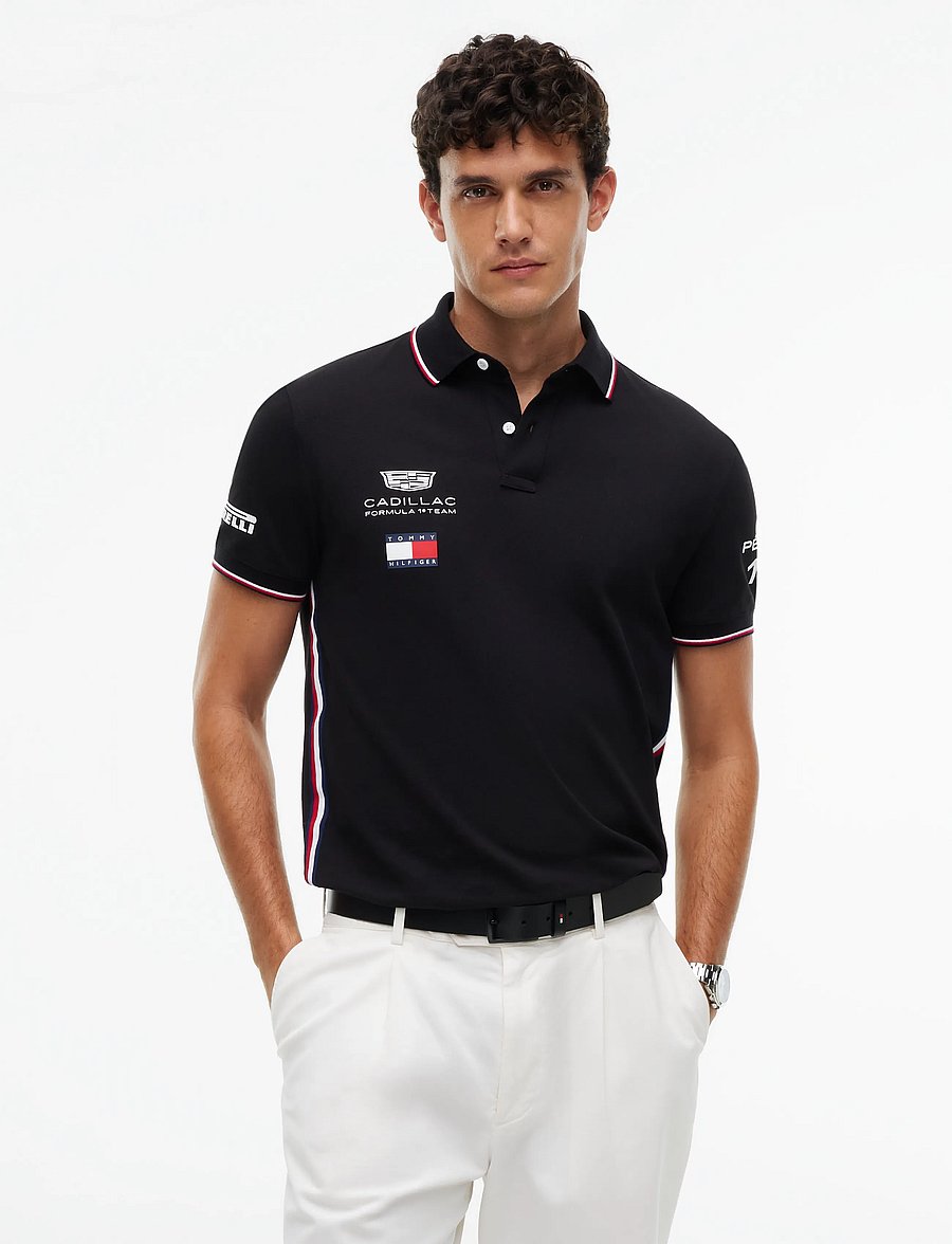 Tommy Hilfiger - TH X CF1 DRIVERS 11 POLO - toppar & t-shirts - black - 0