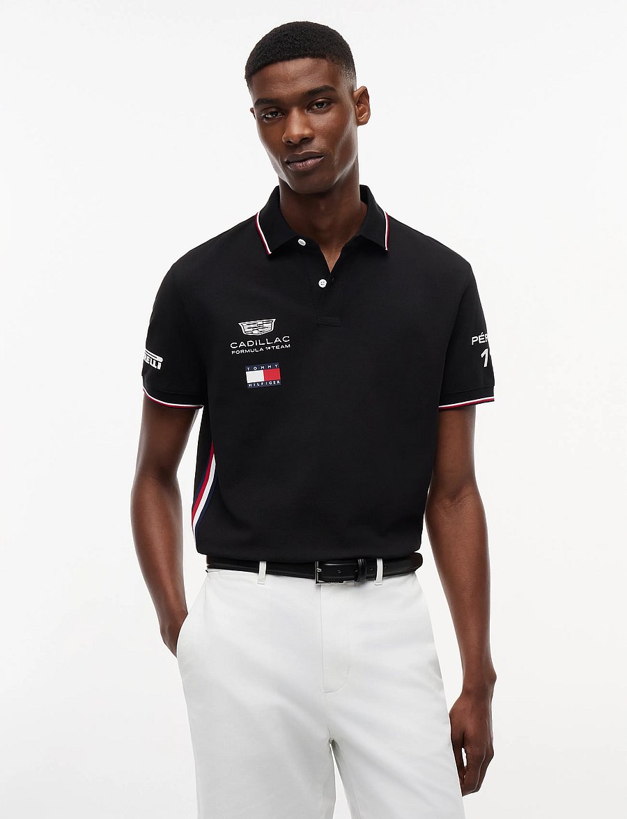 Tommy Hilfiger - TH X CF1 DRIVERS 11 POLO - toppar & t-shirts - black - 4