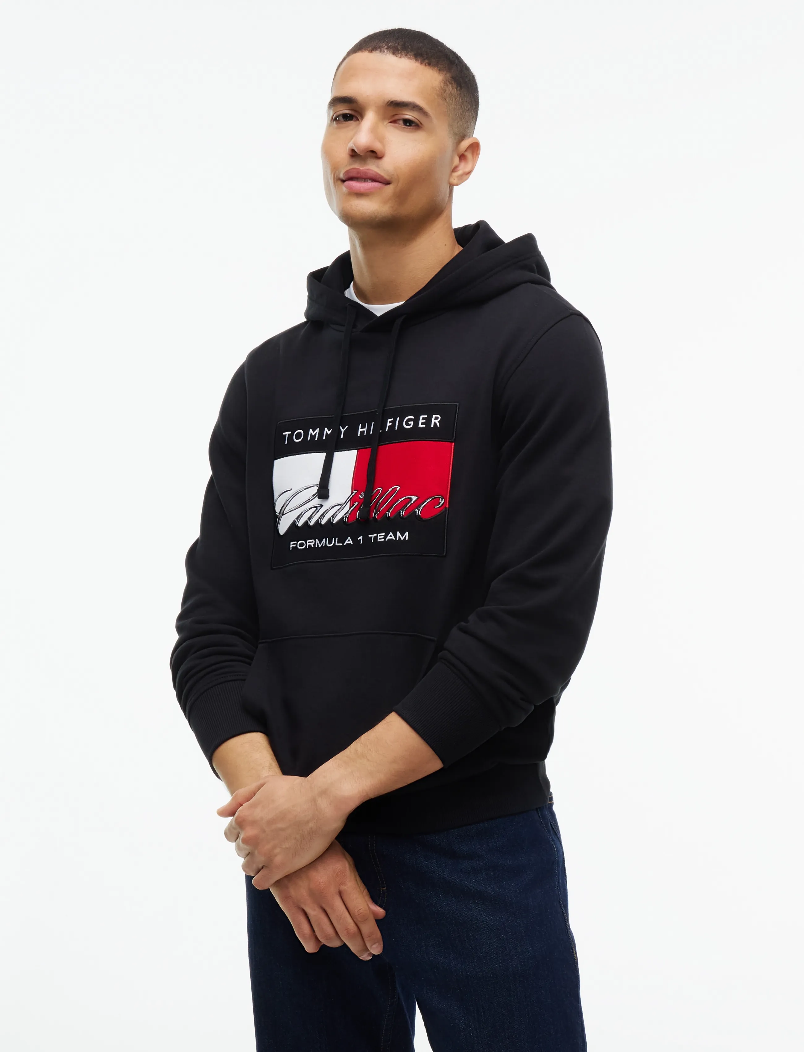 Tommy Hilfiger TH X CF1 GRAPHIC FLAG HOODIE - Kläder - BLACK / black