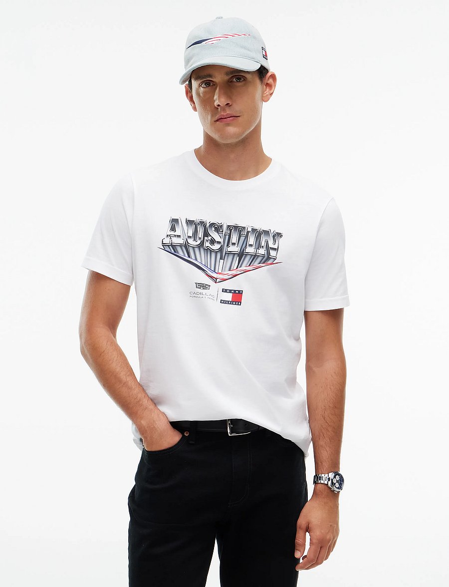 Tommy Hilfiger - TH X CF1 AUSTIN TEE - kortärmade t-shirts - white - 0