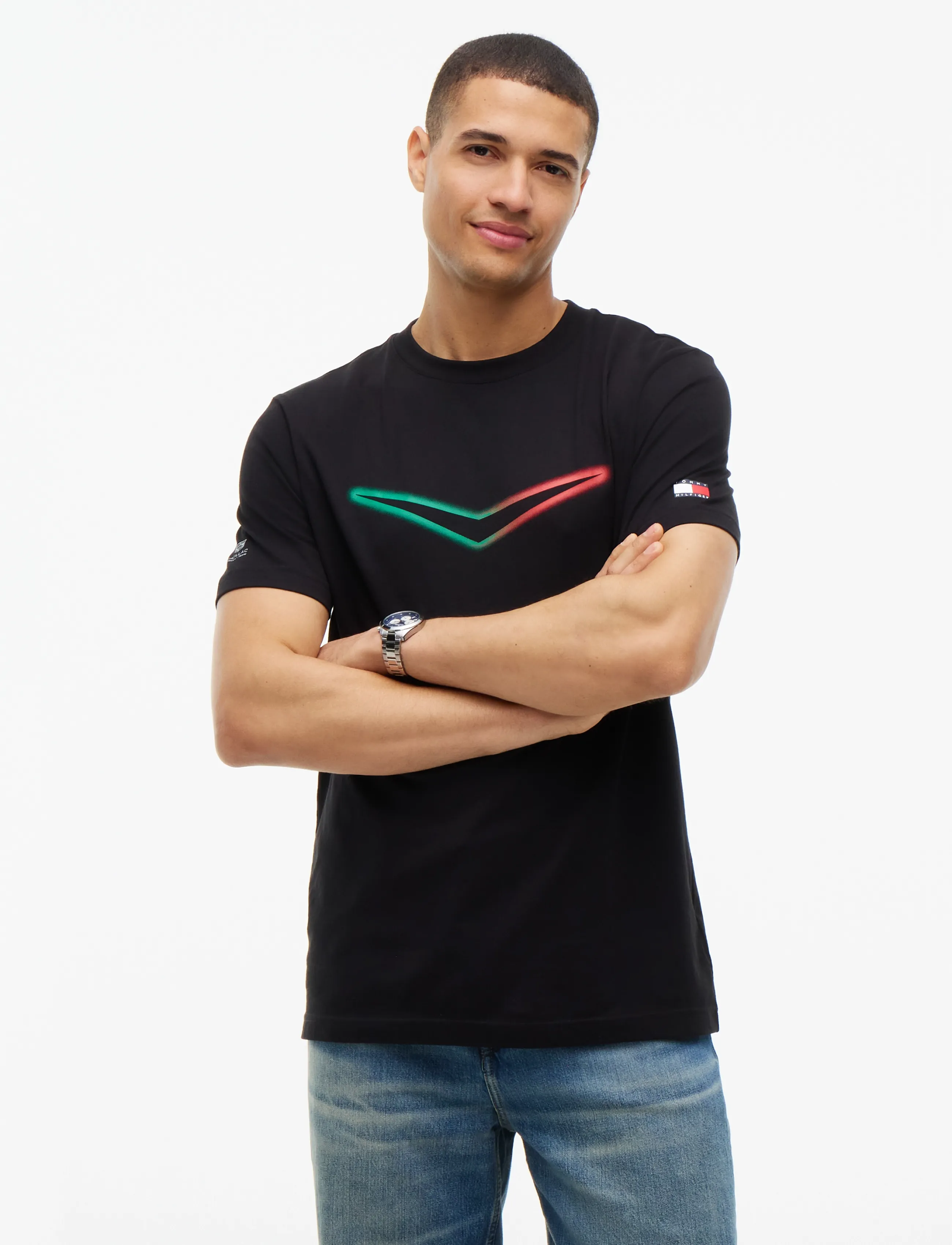 Tommy Hilfiger - TH X CF1 MEXICO TEE - kurzärmelige t-shirts - black - 4