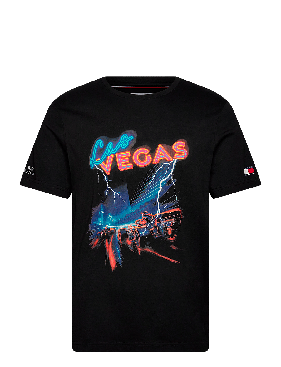 Tommy Hilfiger - TH X CF1 VEGAS GRAPHIC TEE - kurzärmelige t-shirts - black - 0