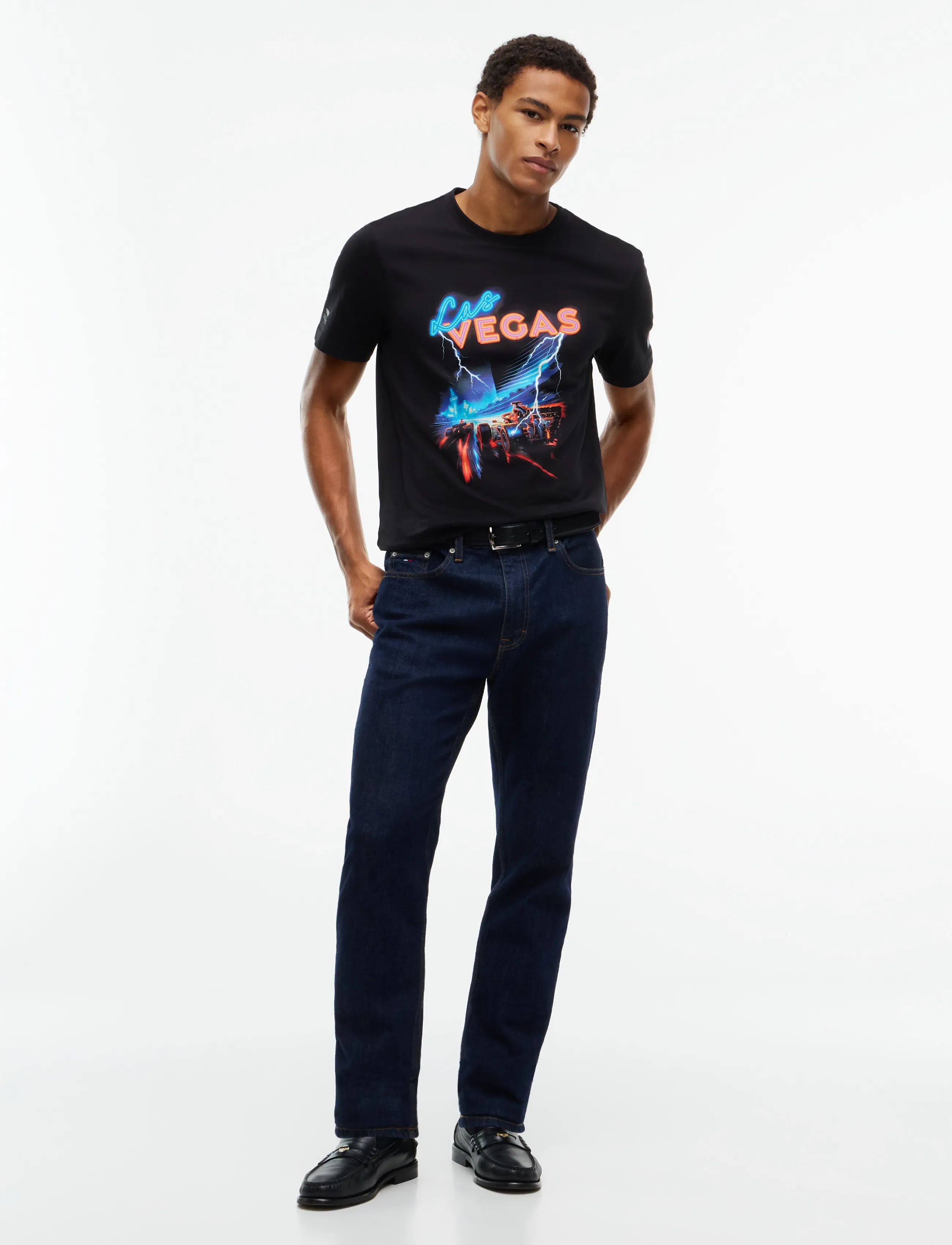 Tommy Hilfiger - TH X CF1 VEGAS GRAPHIC TEE - kurzärmelige t-shirts - black - 3