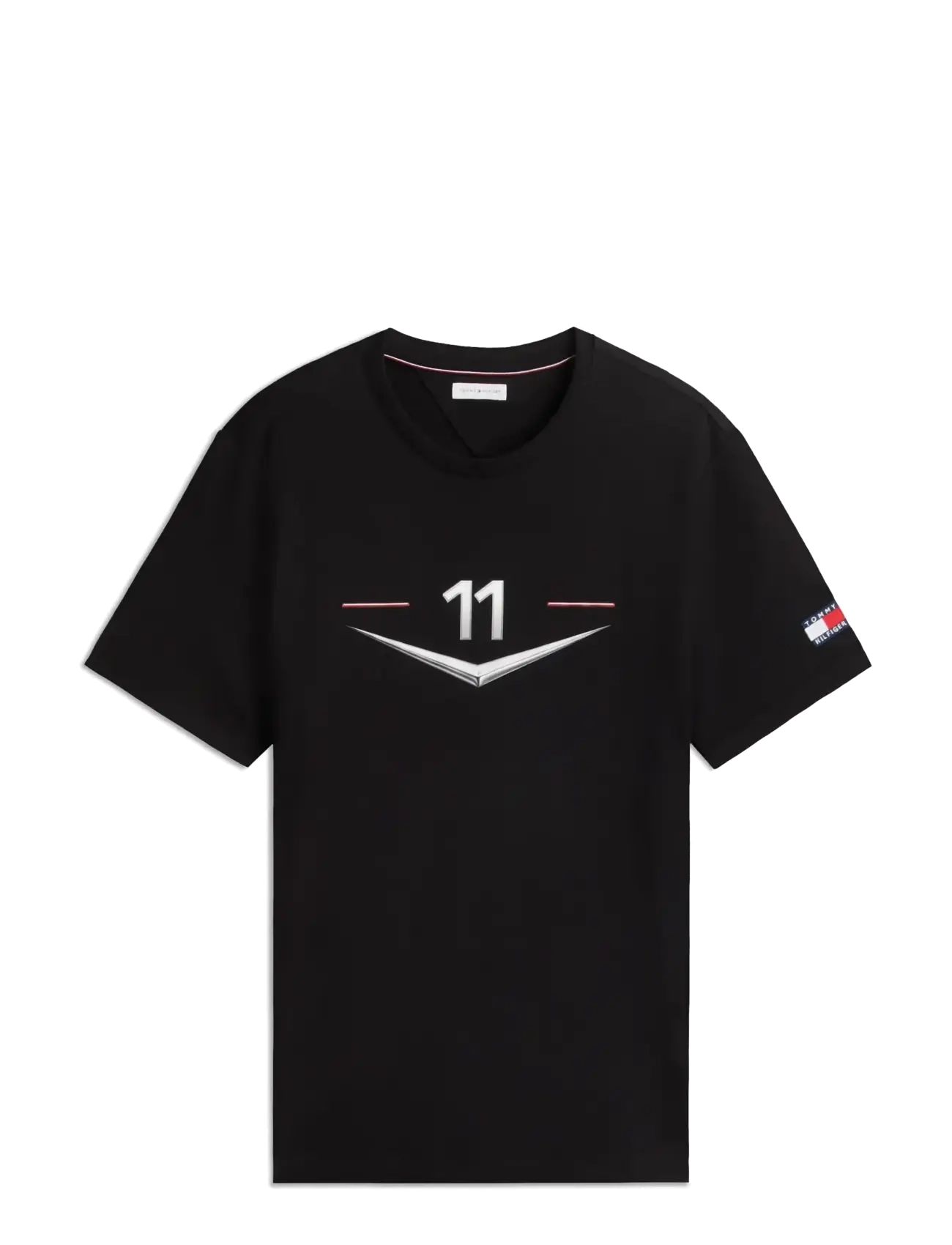 Tommy Hilfiger - TH X CF1 DRIVERS CHEVRON TEE - kortärmade t-shirts - black - 1