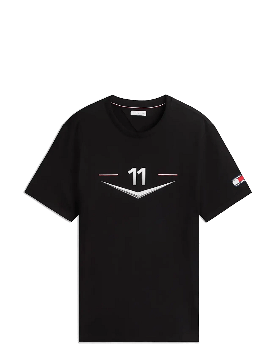 Tommy Hilfiger - TH X CF1 DRIVERS CHEVRON TEE - kortärmade t-shirts - black - 1