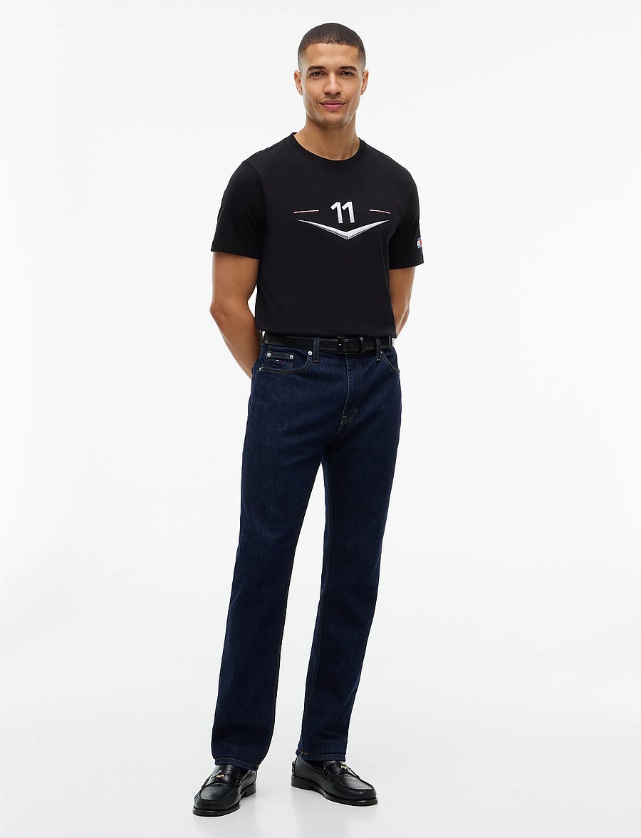 Tommy Hilfiger - TH X CF1 DRIVERS CHEVRON TEE - kortärmade t-shirts - black - 2
