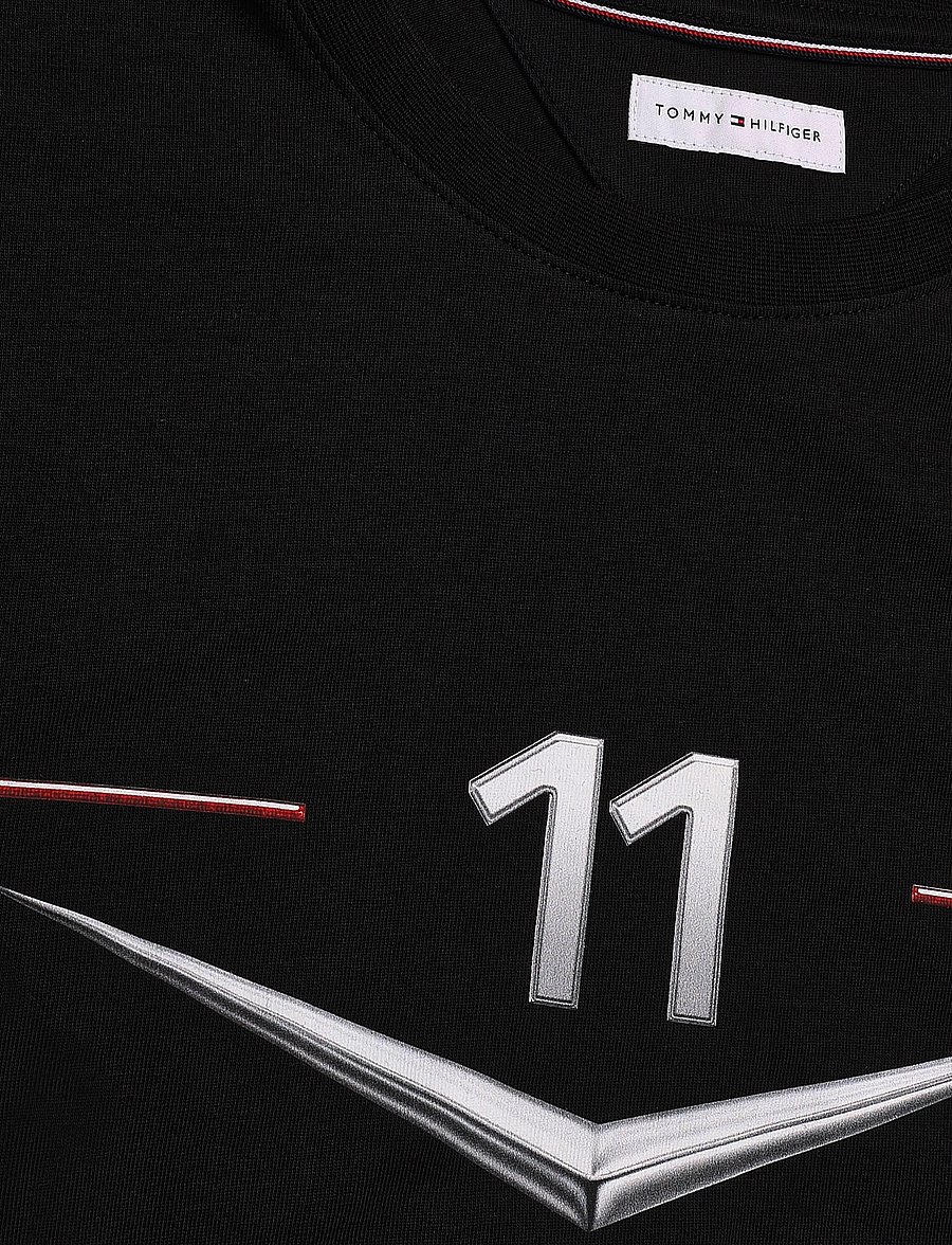 Tommy Hilfiger - TH X CF1 DRIVERS CHEVRON TEE - short-sleeved t-shirts - black - 3