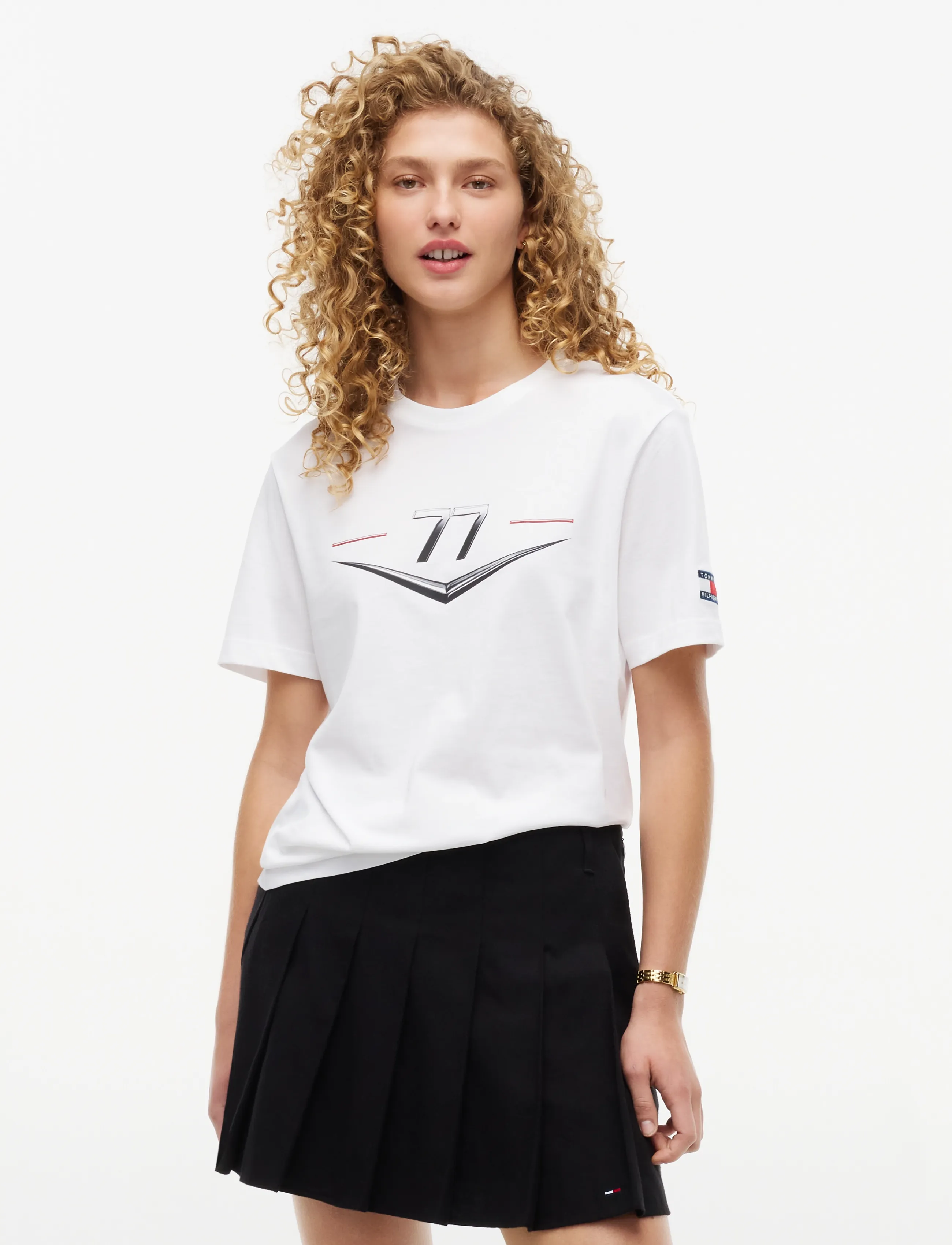 Tommy Hilfiger - TH X CF1 DRIVERS CHEVRON TEE - short-sleeved t-shirts - white - 3