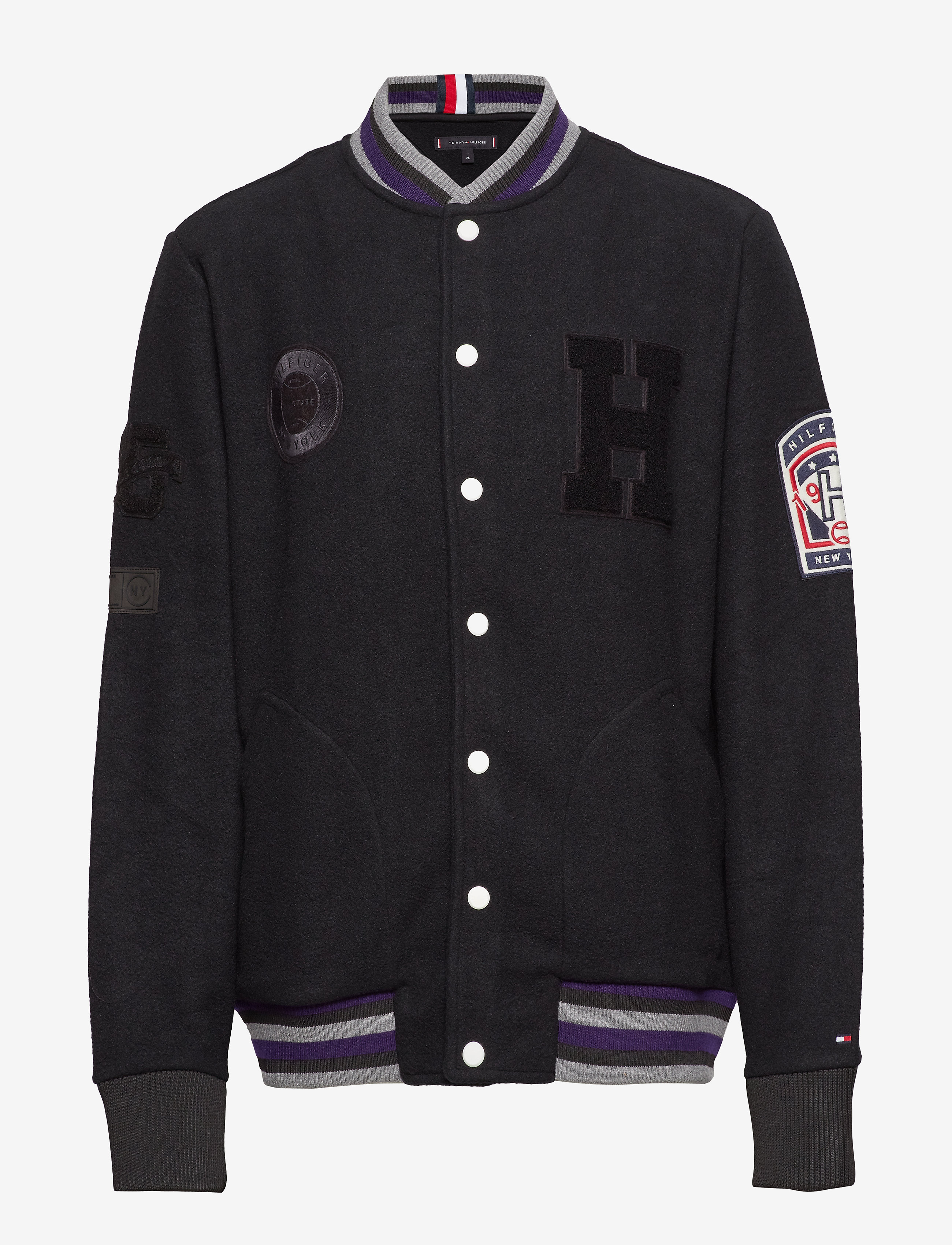 Tommy Hilfiger - FELTED FLEECE BOMBER - jet black - 1