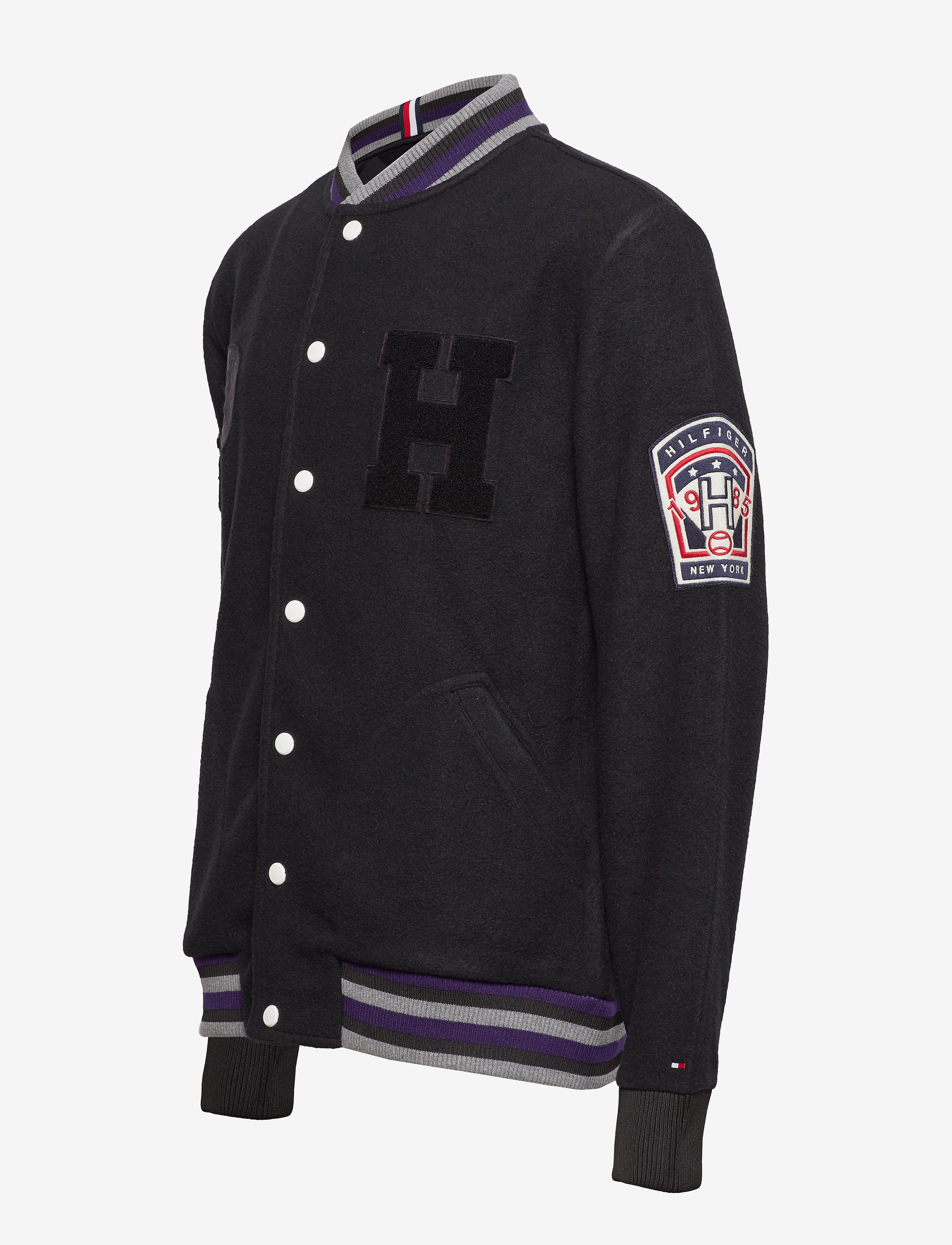 Tommy Hilfiger - FELTED FLEECE BOMBER - jet black - 3